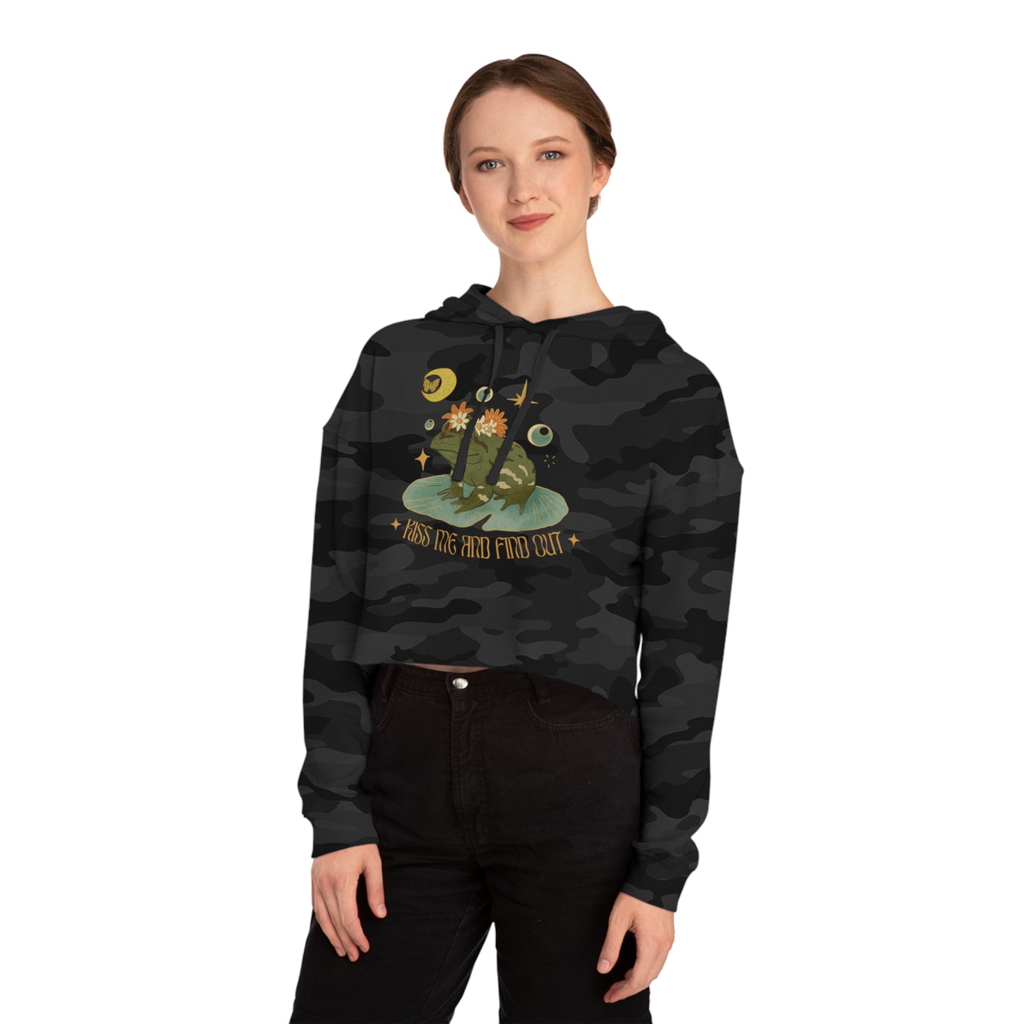 Kiss Me Women’s Cropped Hooded Sweatshirt