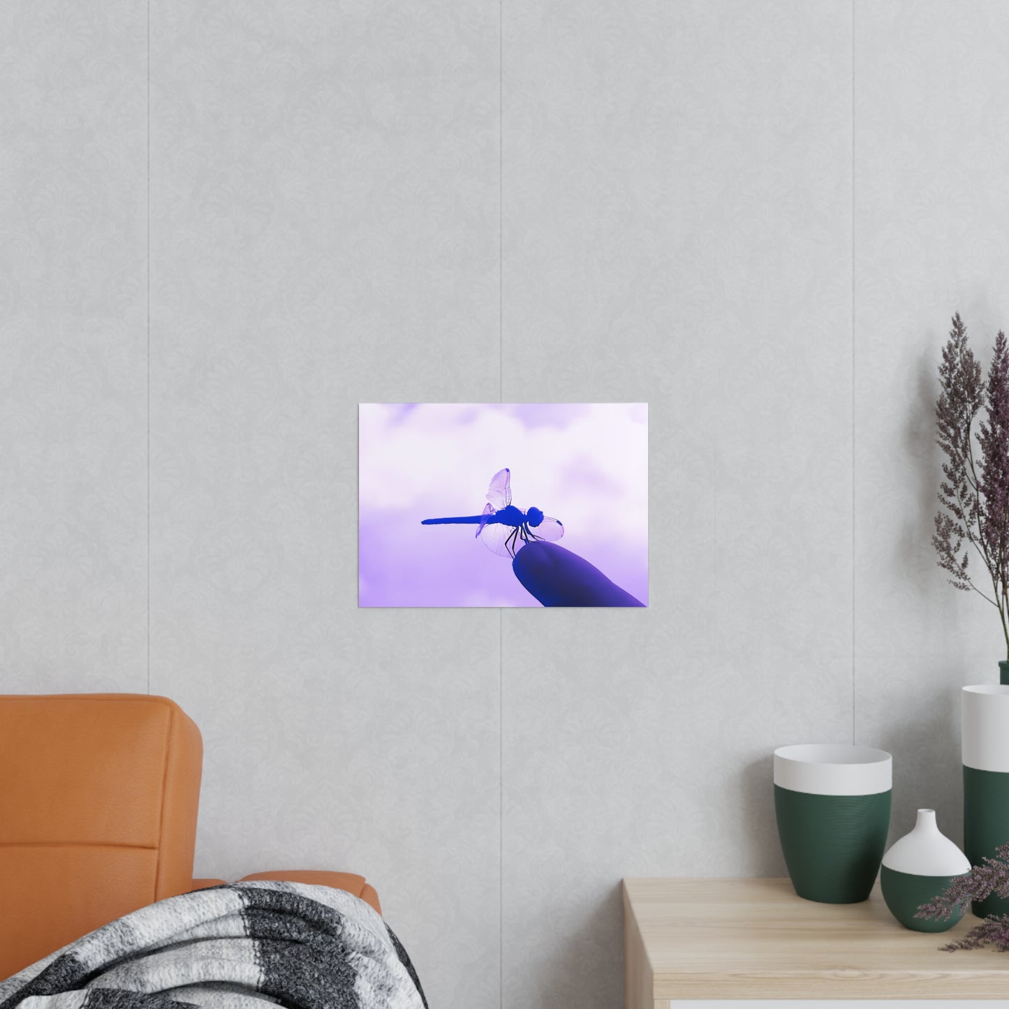 Dragonfly Violet Matte Photograph Horizontal Posters EU