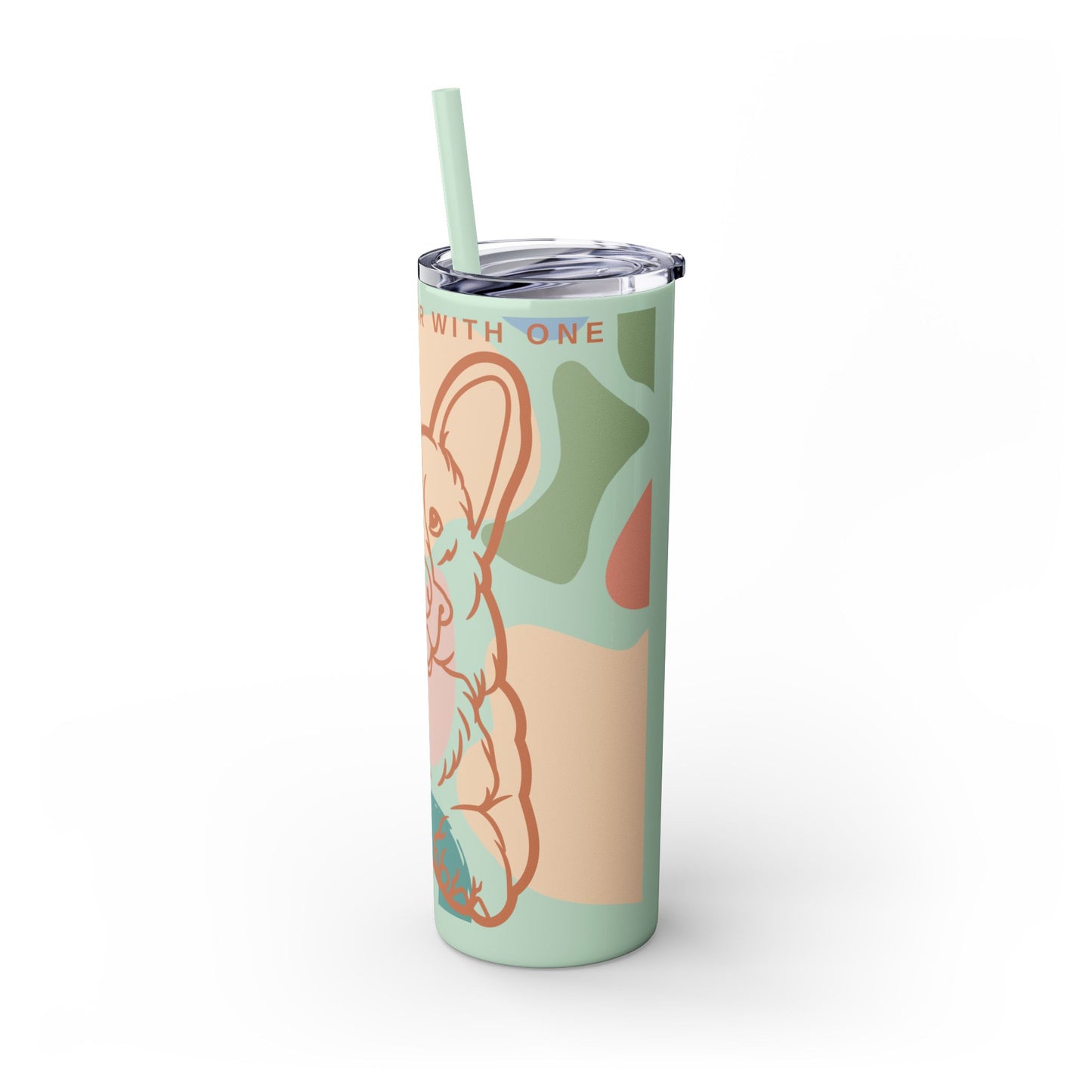 Cute Corgi Skinny Tumbler with Straw, 20oz