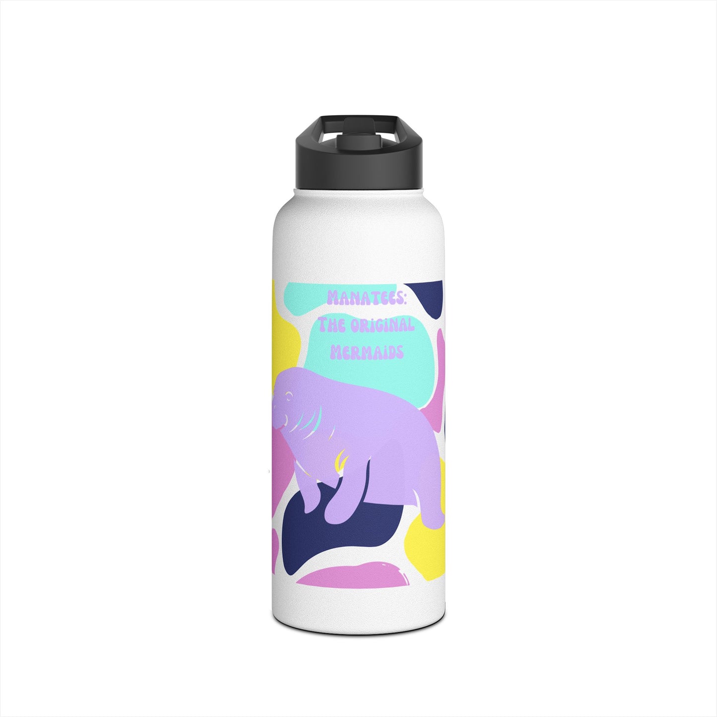 The Original Mermaid Manatee Stainless Steel Water Bottle, Standard Lid