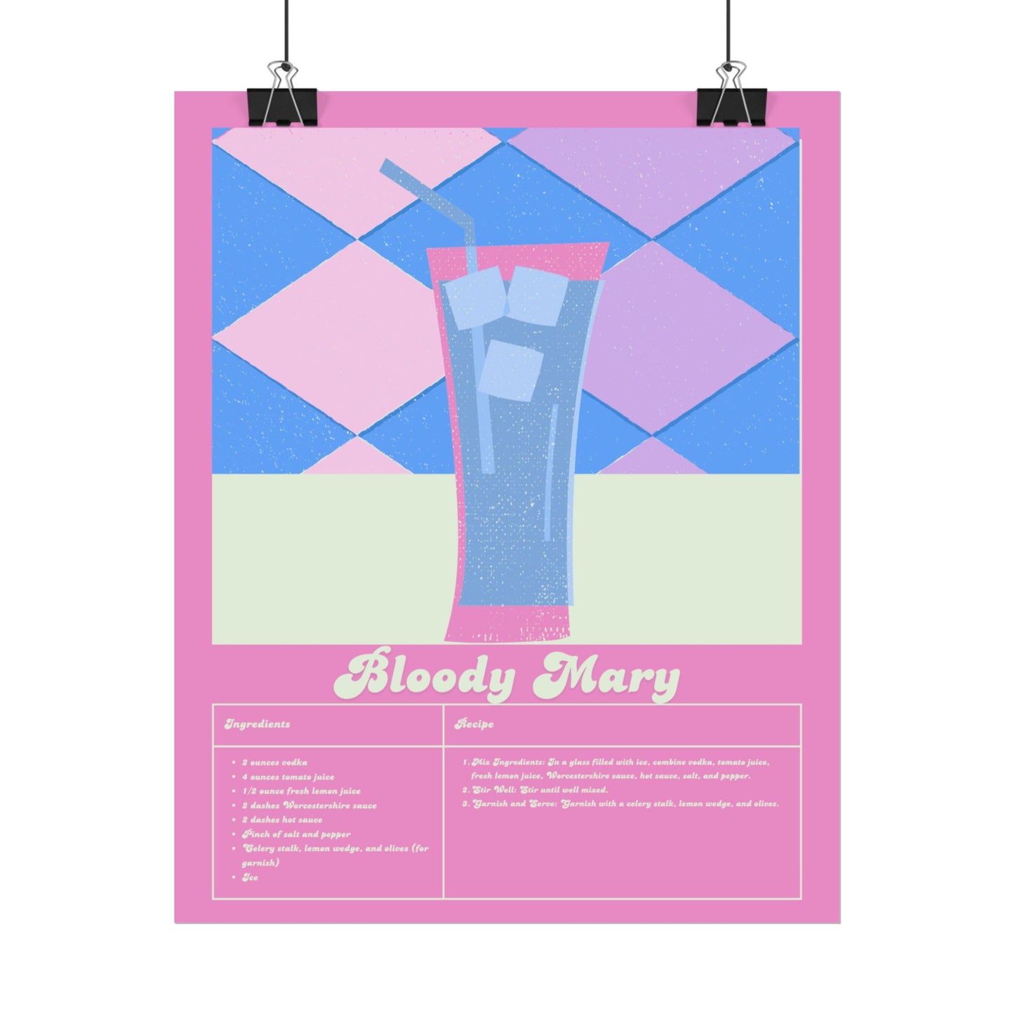 Bloody Mary Illustration Vertical Poster SMALL EU