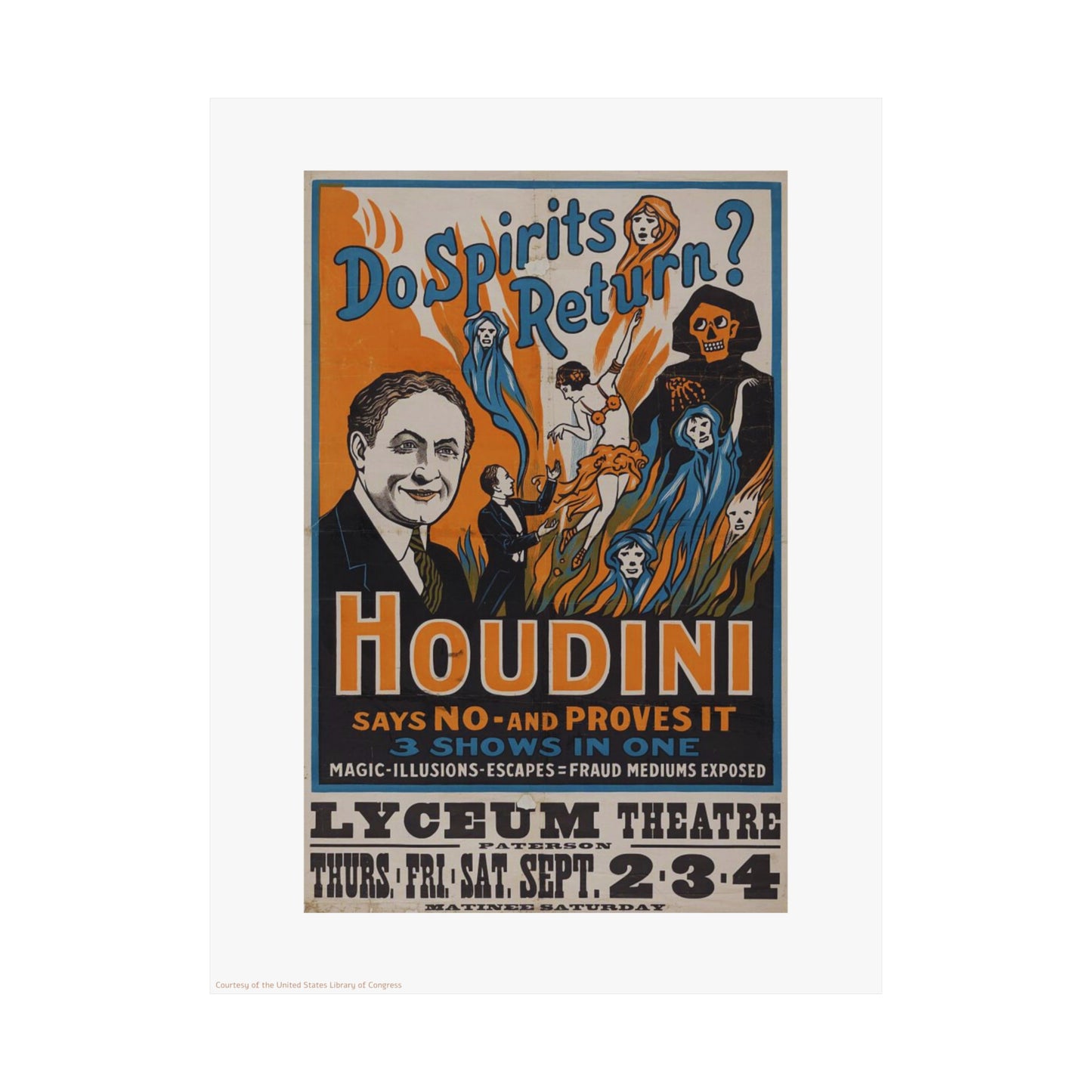 Houdini Illustration Vertical Poster