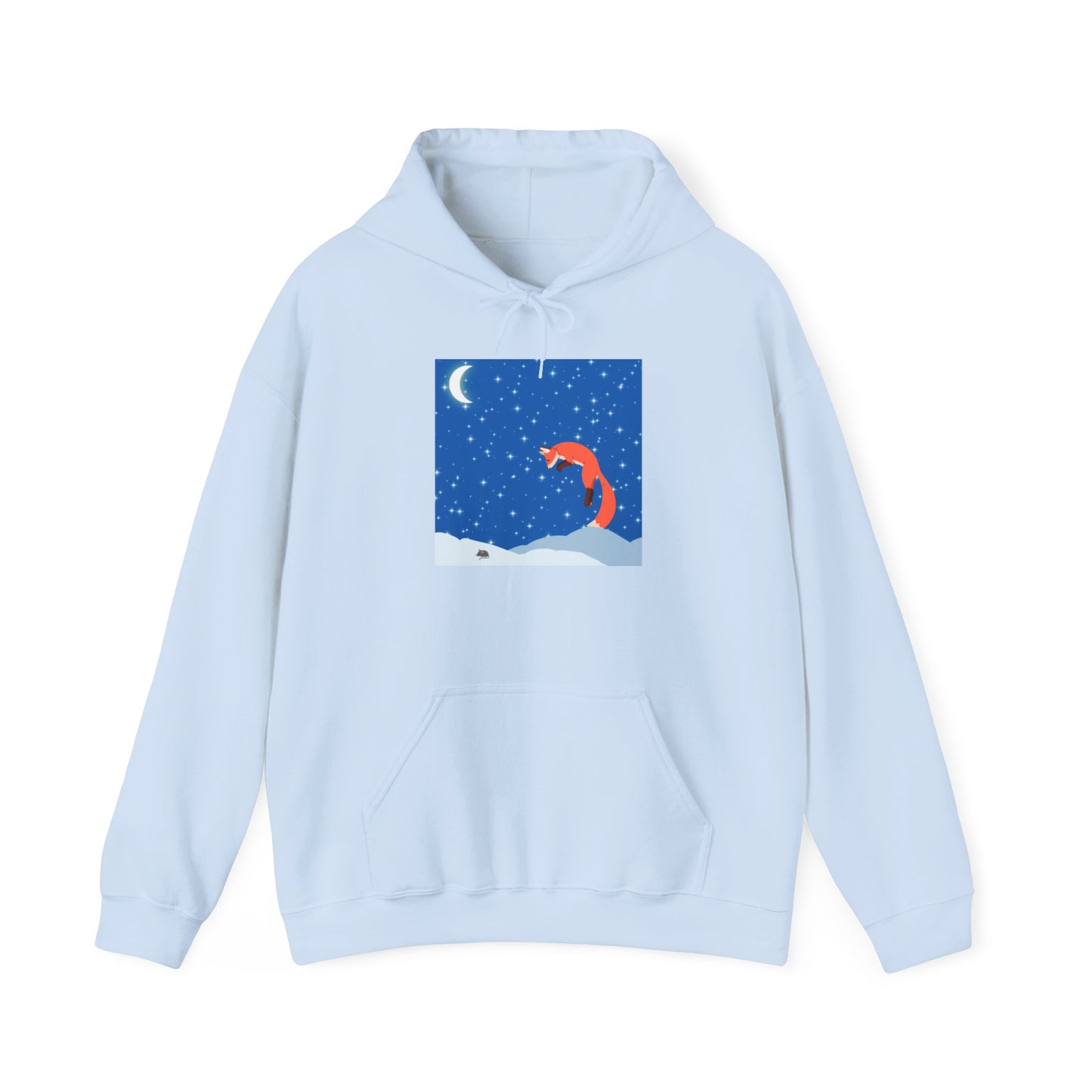 Sudadera unisex con capucha y mezcla pesada Snow Jumping Fox 