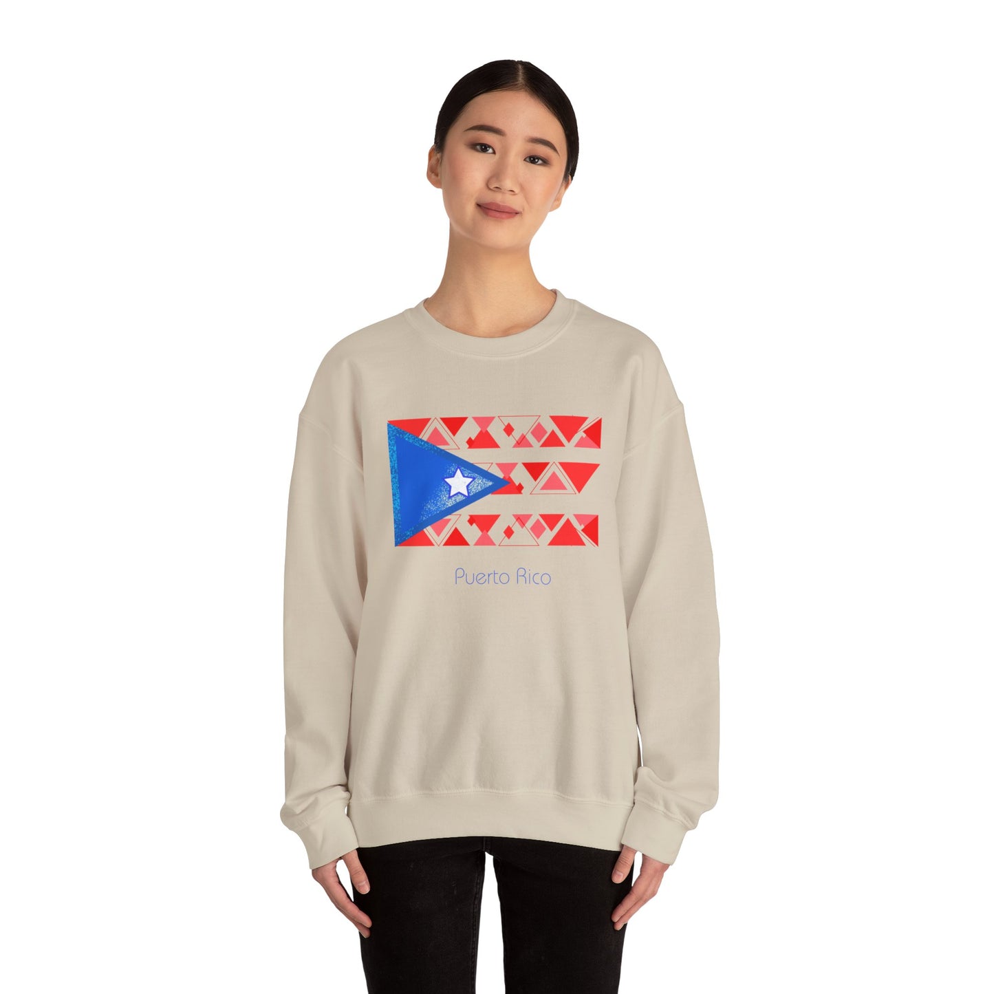 Sudadera unisex con cuello redondo y mezcla pesada Modern Puerto Rico