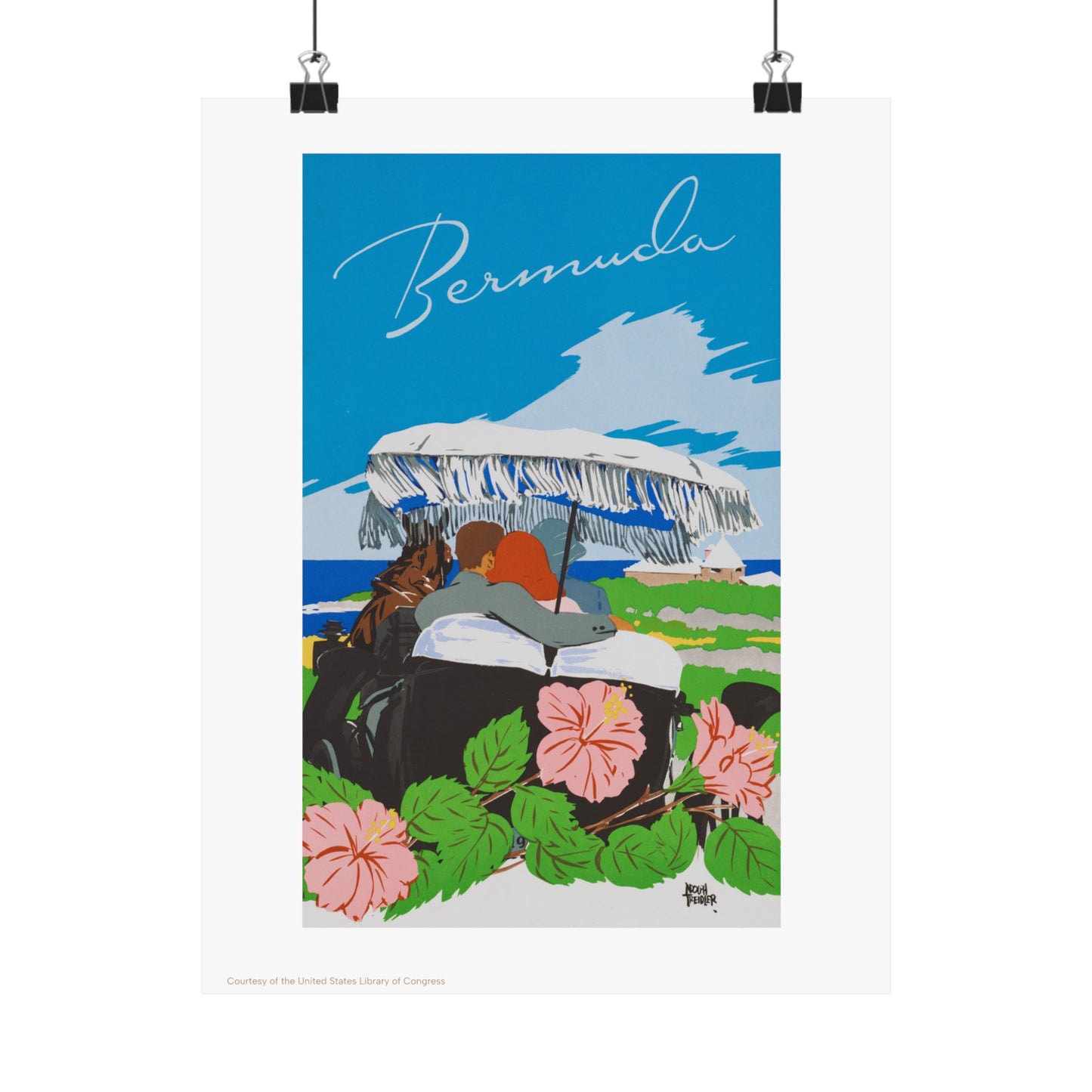 Bermuda Illustration Vertical Poster