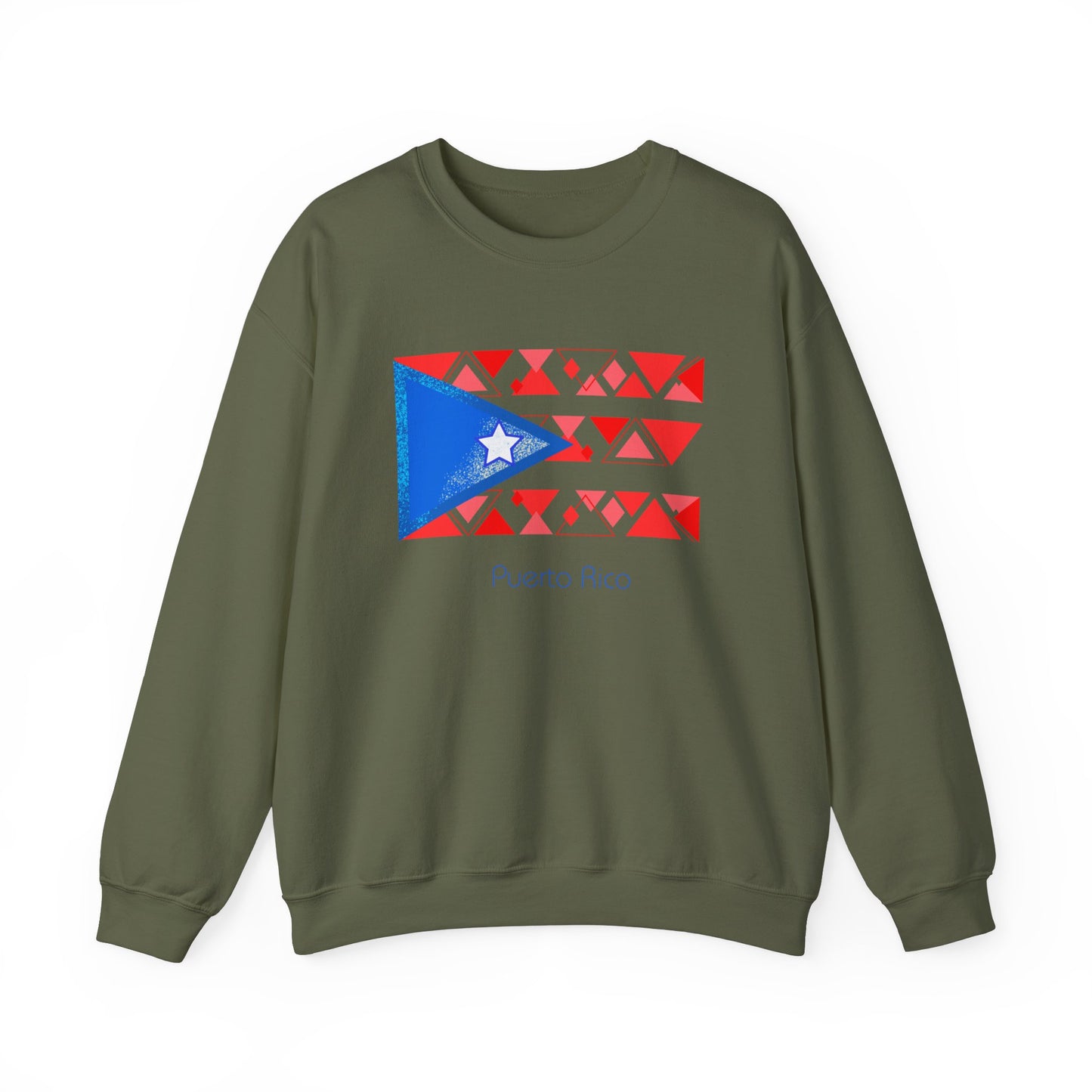 Sudadera unisex con cuello redondo y mezcla pesada Modern Puerto Rico