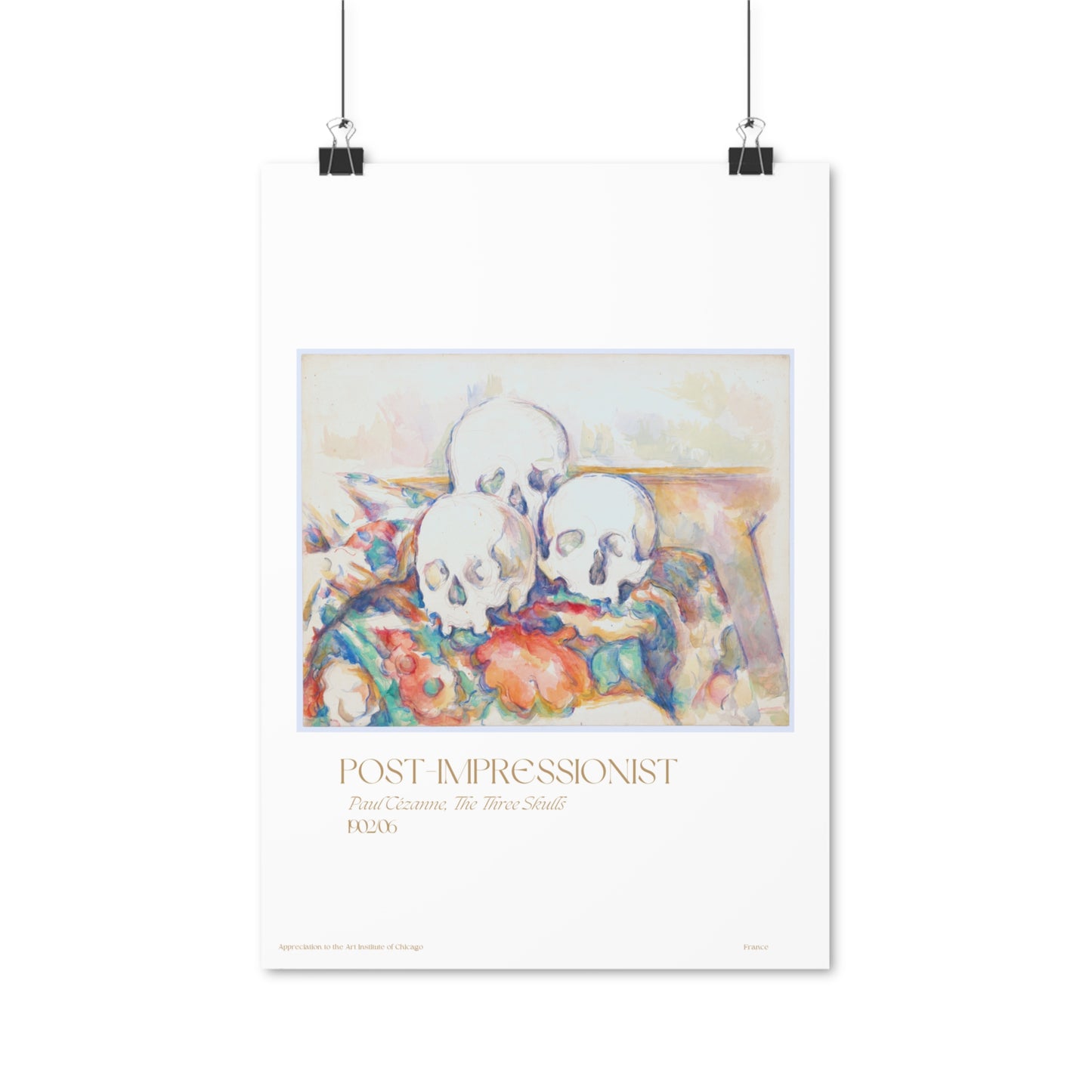 Paul Cézanne, The Three Skulls 1903/06 Vertical Poster EU