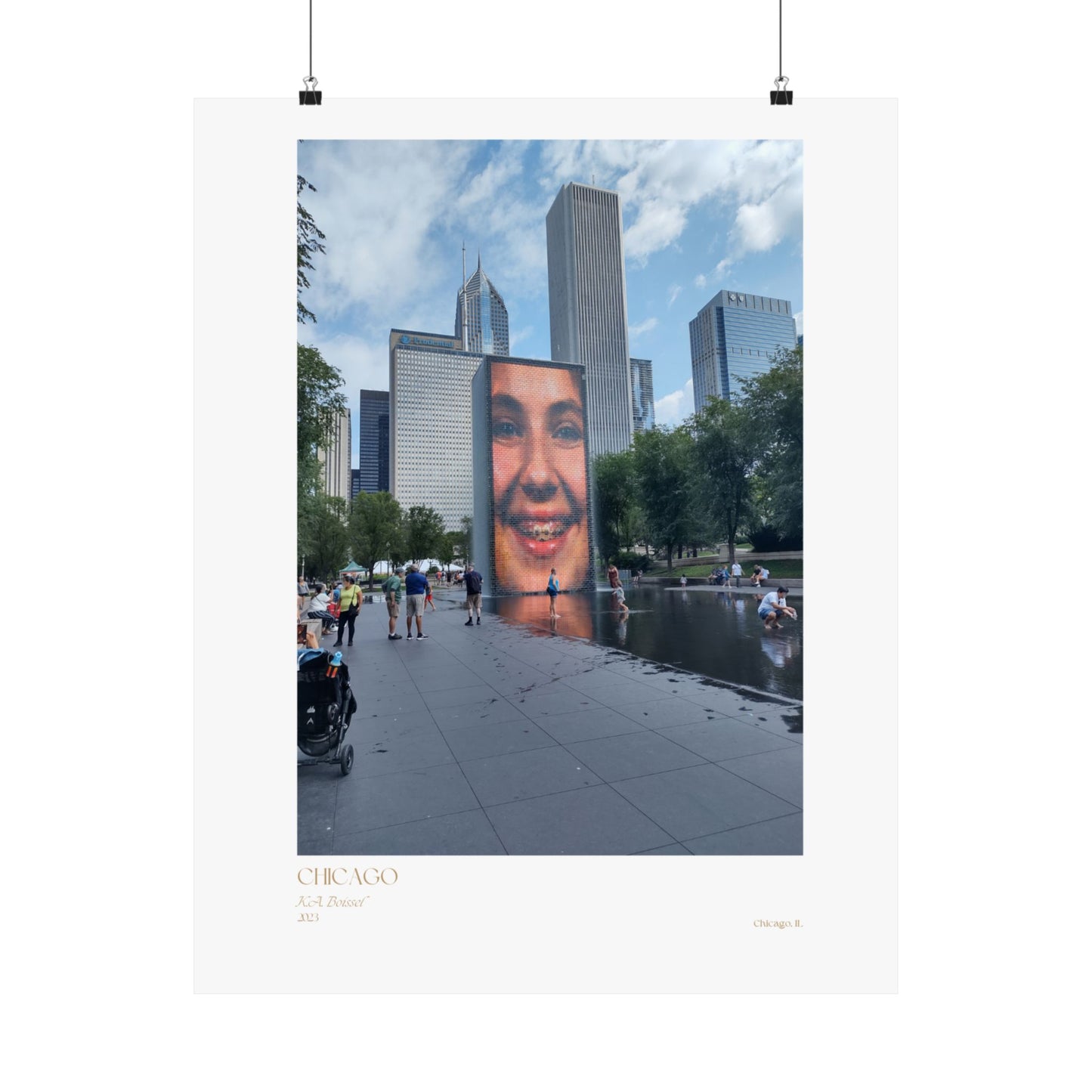 Carteles verticales con dos fotografías de Chicago