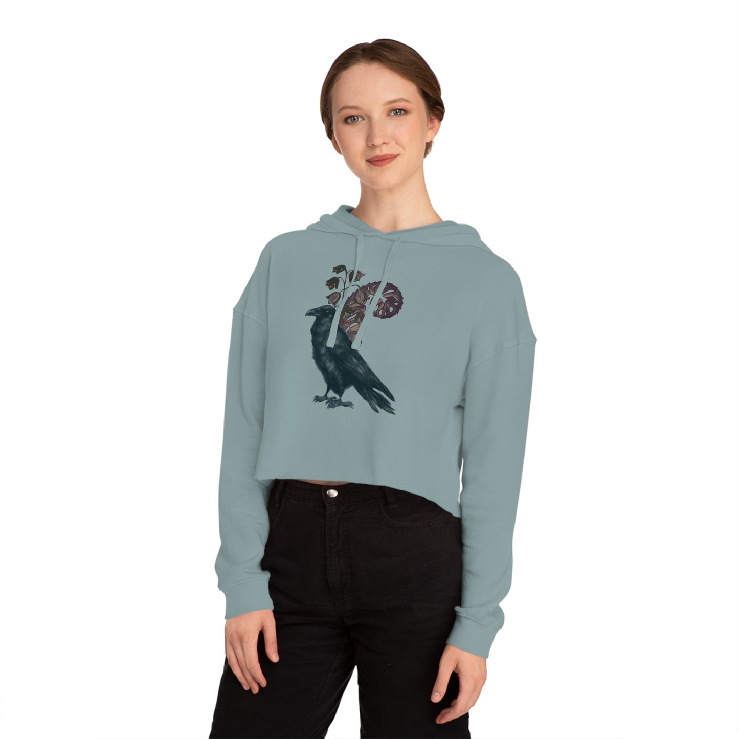 Sudadera corta con capucha para mujer Nevermore