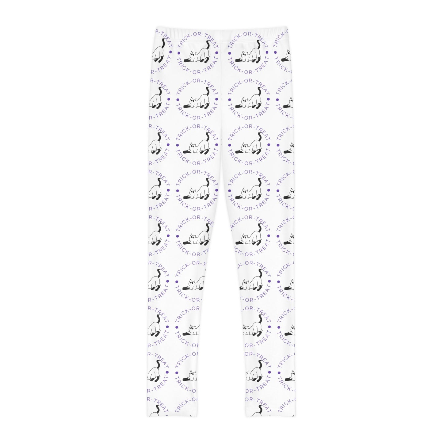 Halloween Ghost Kitty Kids Full-Length Leggings