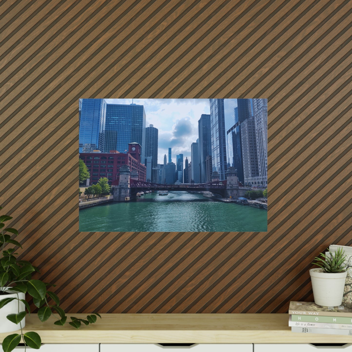 Chicago River Matte Photograph Horizontal Posters EU