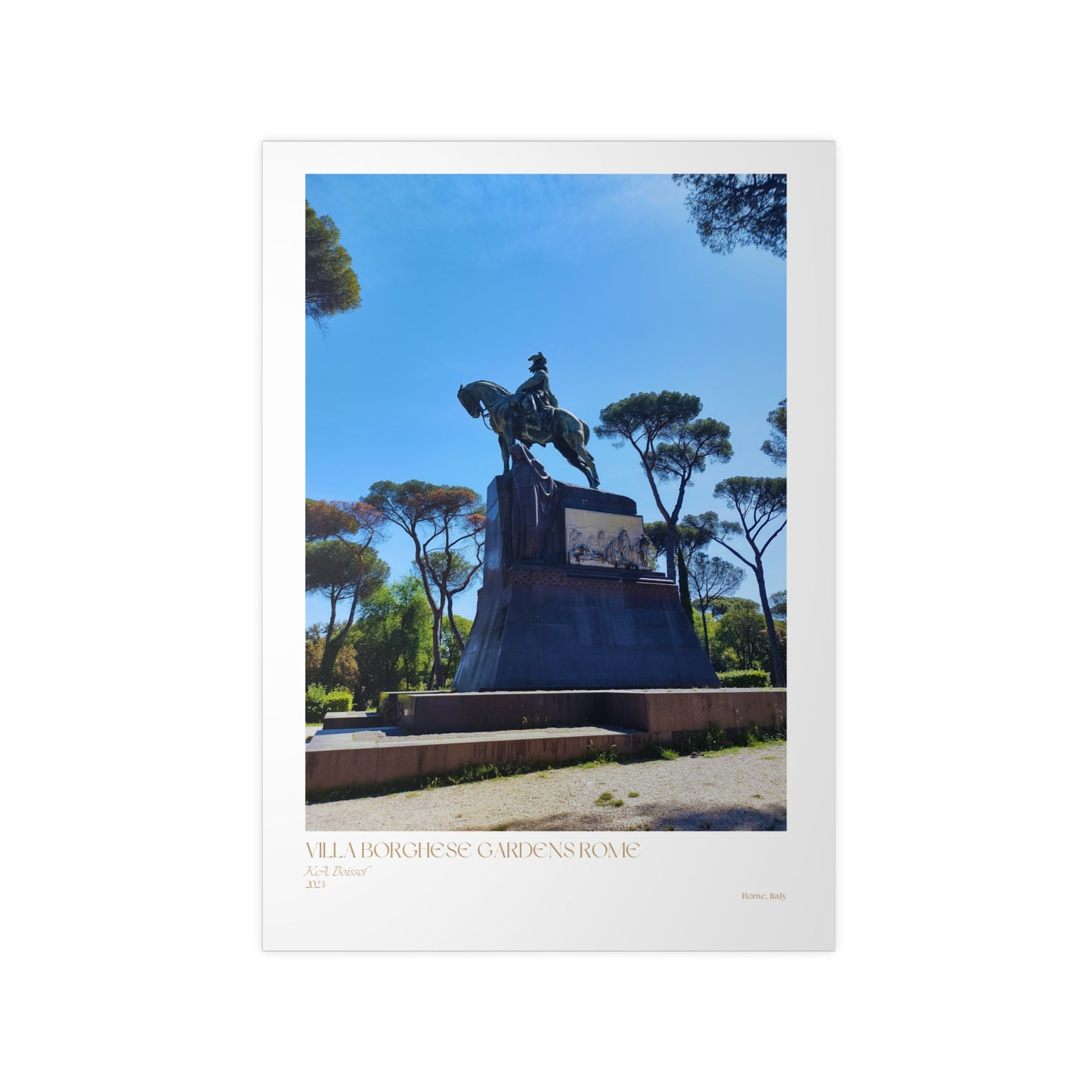 Villa Borghese Gardens Rome Matte Photograph Vertical Posters EU