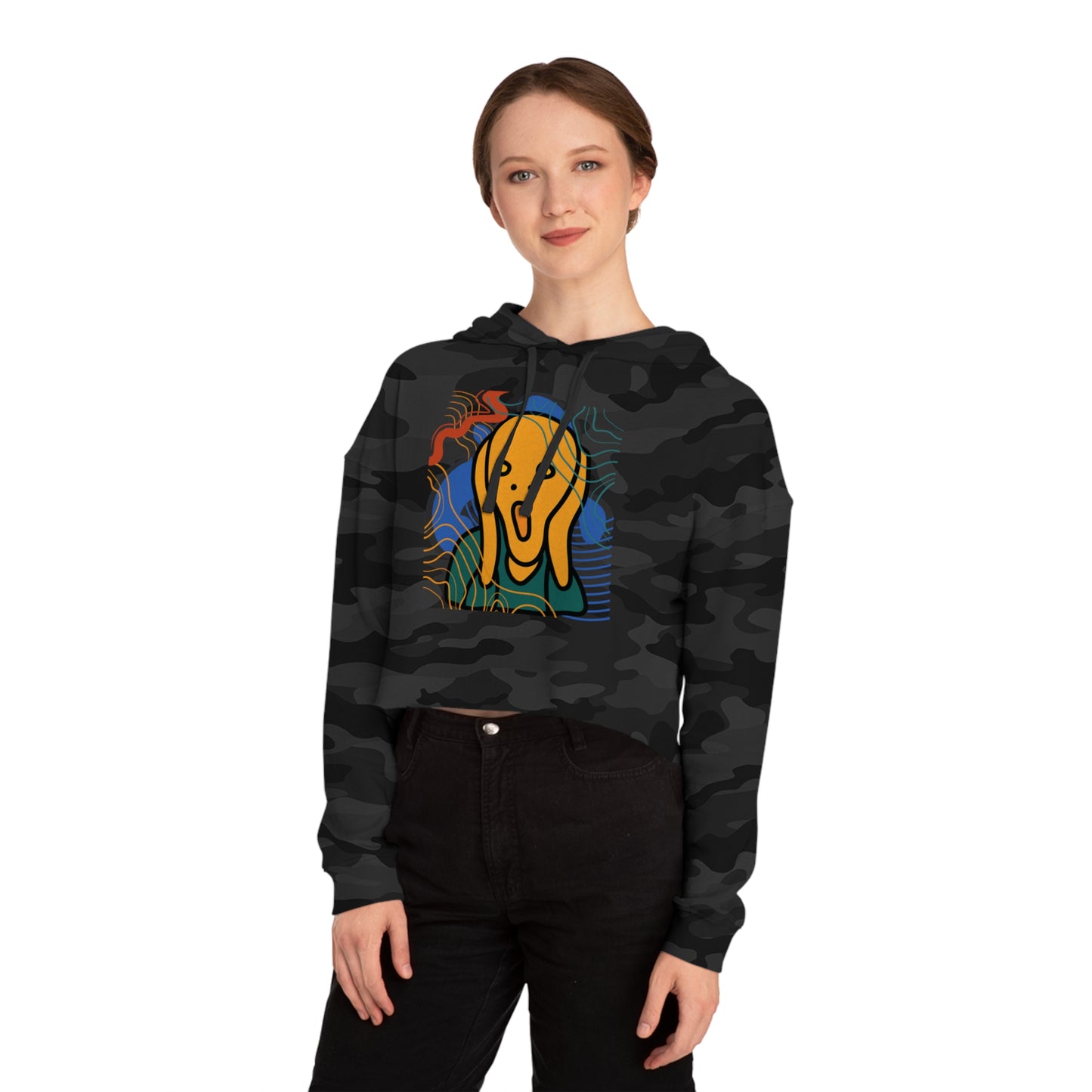 Sudadera corta con capucha para mujer Scream and Squiggles