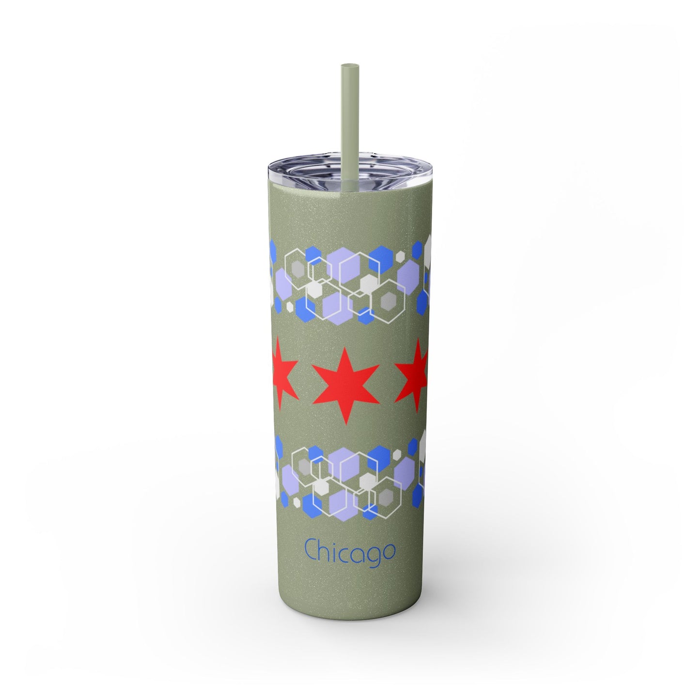 Modern Chicago Tumbler with Straw, 20oz