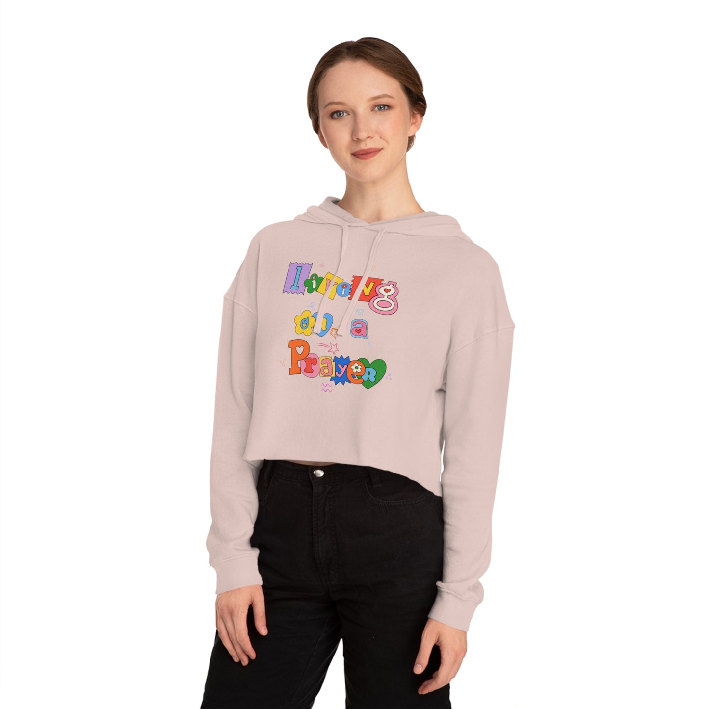 Half Way There Women’s Cropped Hooded Sweatshirt