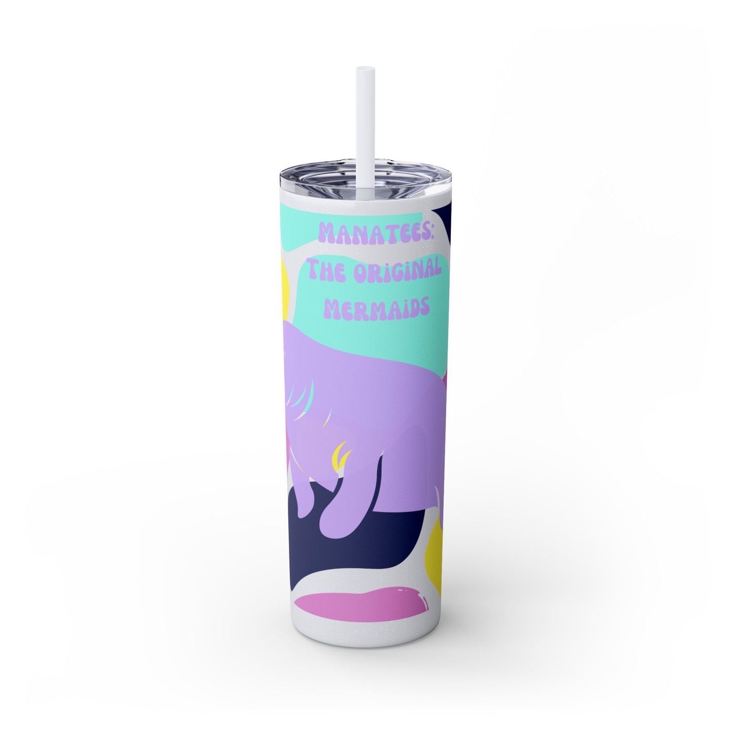 The Original Mermaid Manatee Tumbler with Straw, 20oz