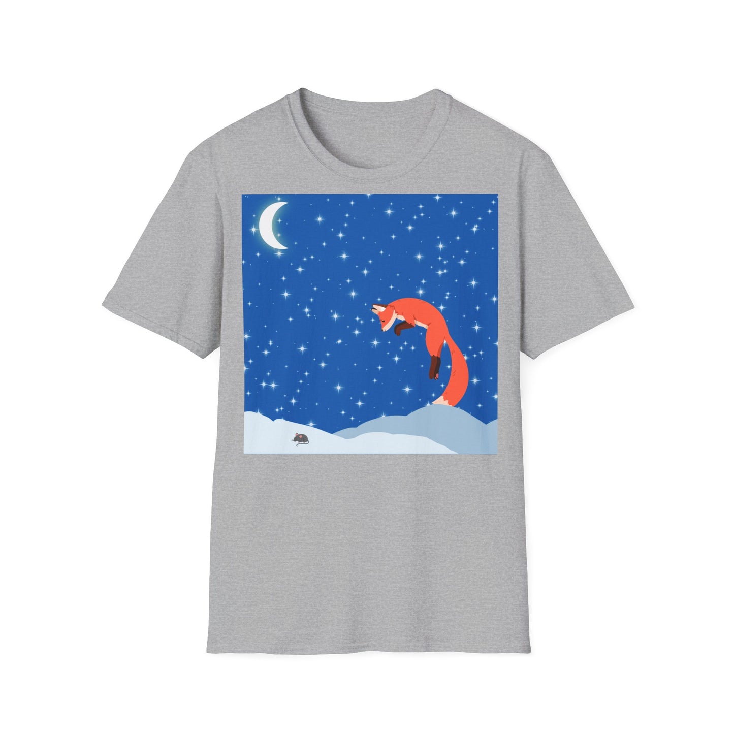 Camiseta unisex de estilo suave Snow Jumping Fox 