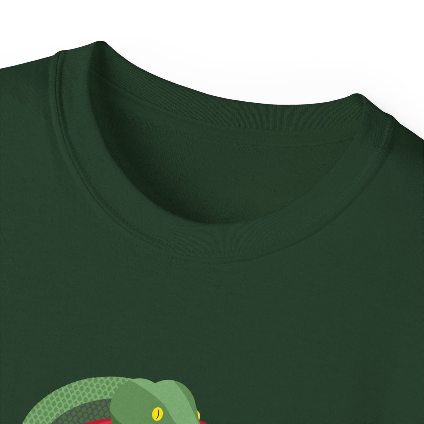 Camiseta de algodón ultra suave con ilustración La serpiente me obligó a hacerlo