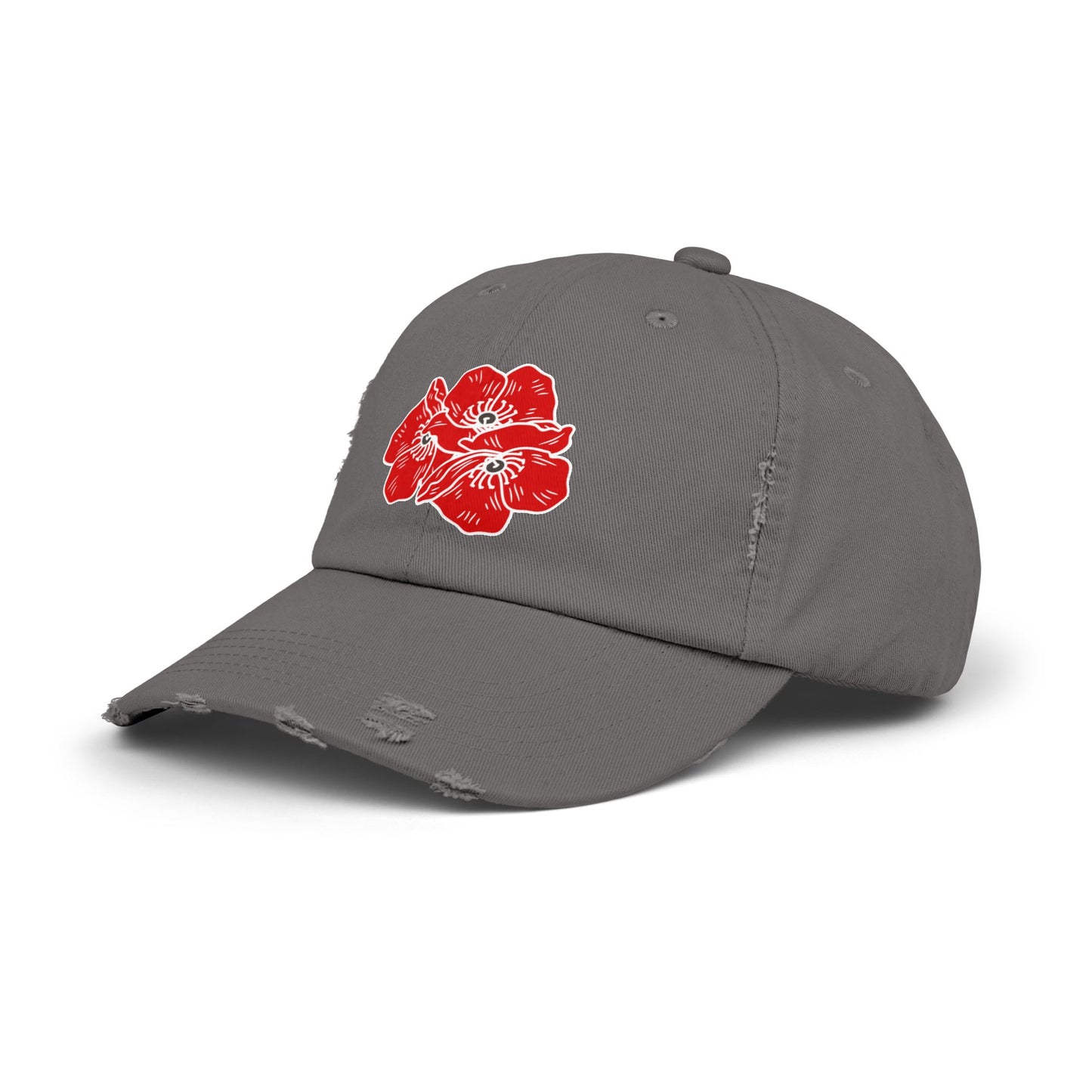 Poppies Unisex Distressed Cap