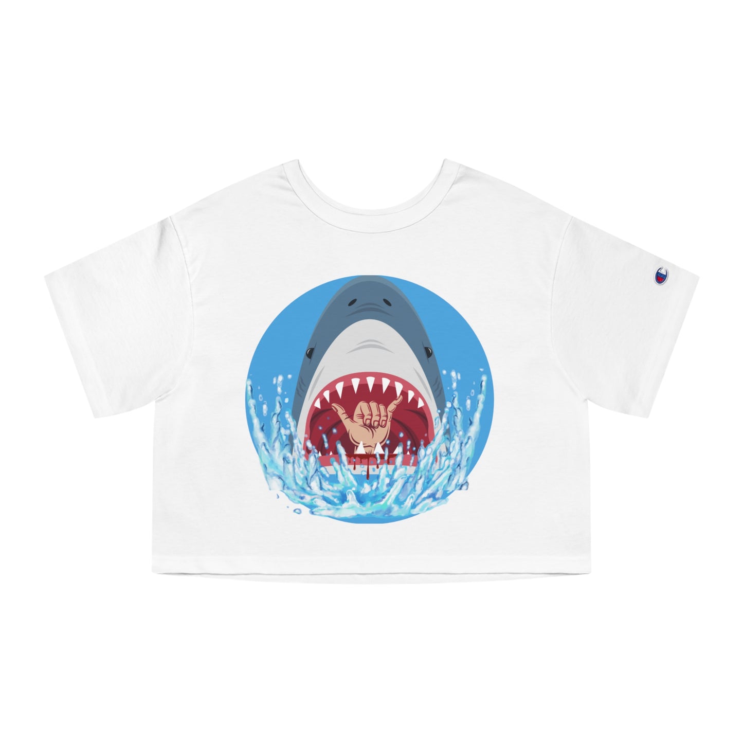 Surfin' Shark Champion Women's Heritage Cropped T-Shirt