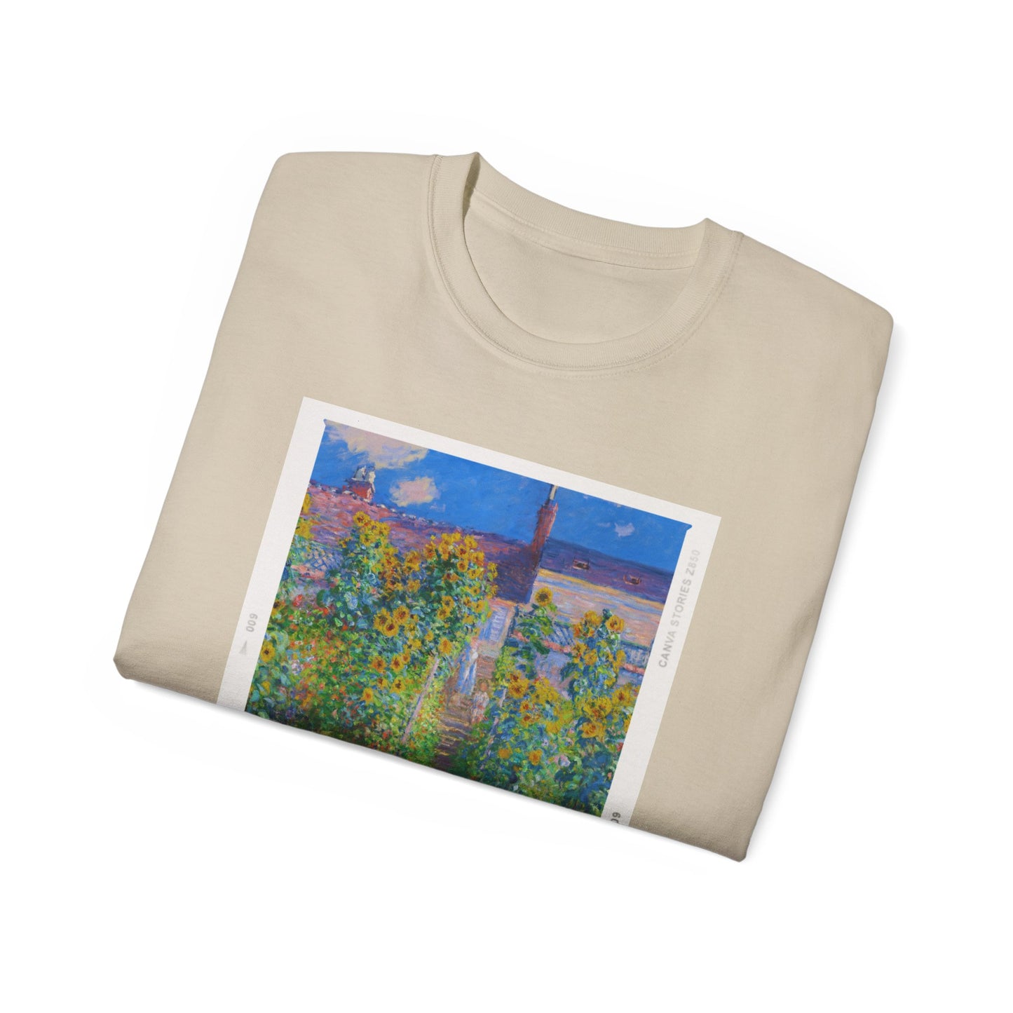 Fotografía de Claude Monet en el jardín de Vetheuil, 1880 Camiseta de algodón ultra suave