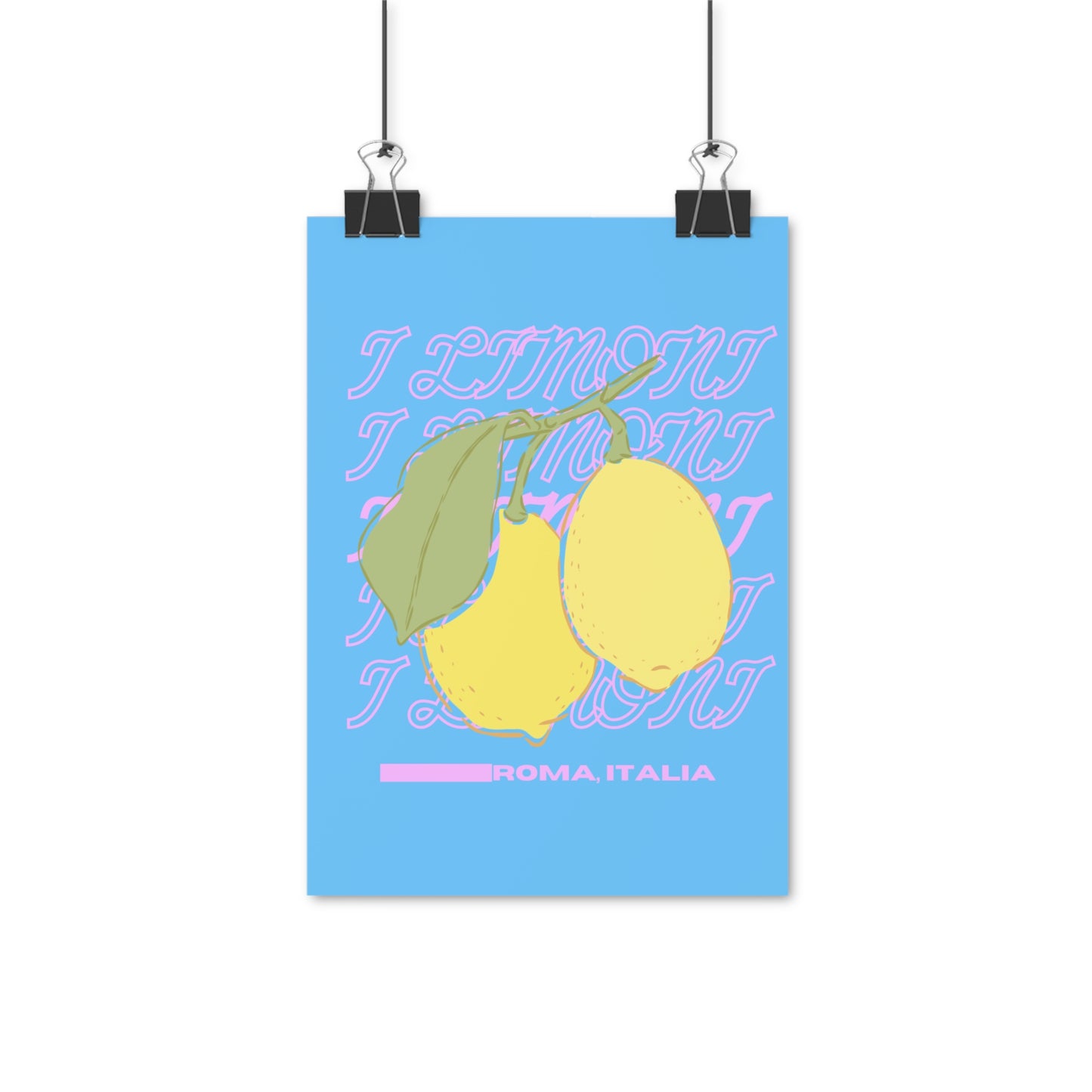 Lemons, Rome Italy Illustration Vertical Poster EU