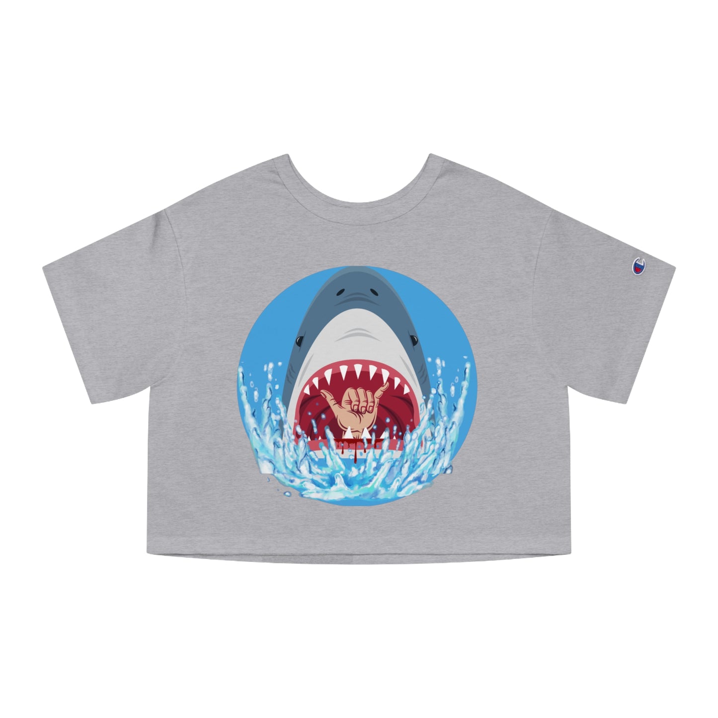 Surfin' Shark Champion Women's Heritage Cropped T-Shirt