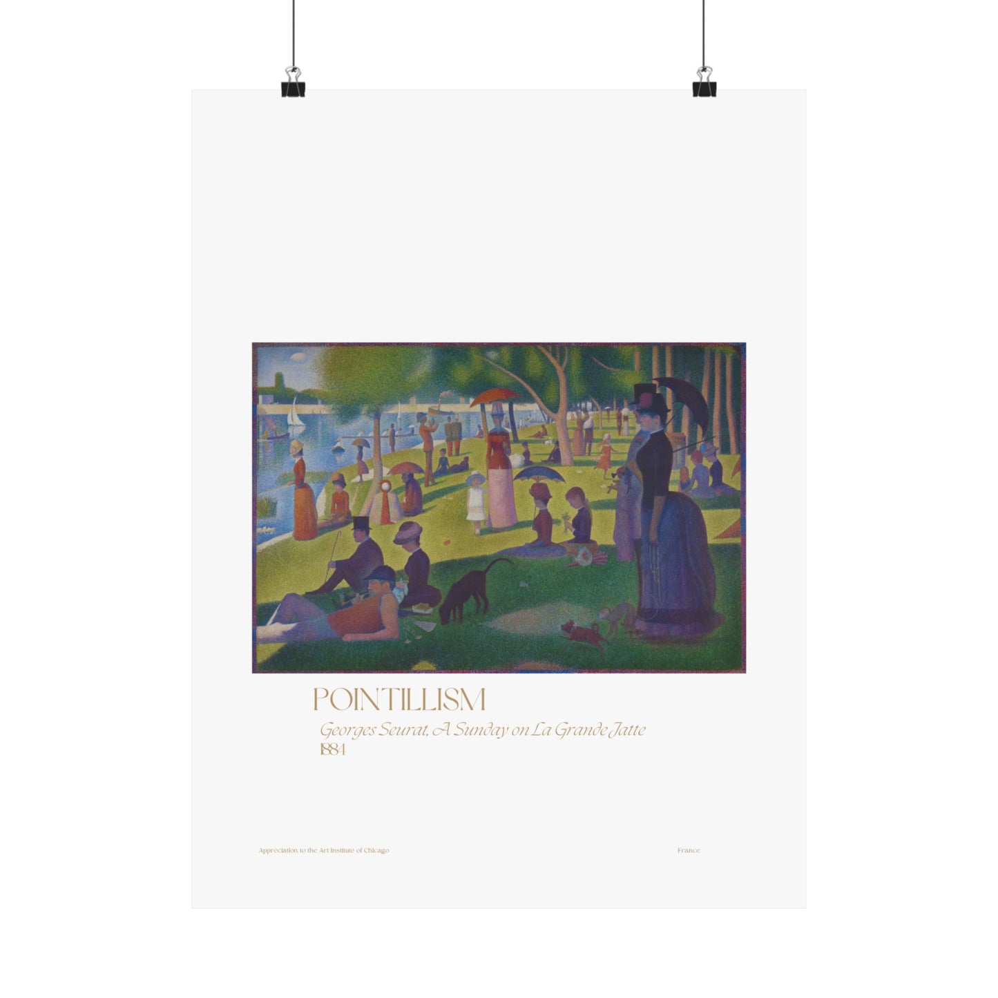 Georges Seurat, A Sunday on La Grande Jatte 1881 Vertical Poster