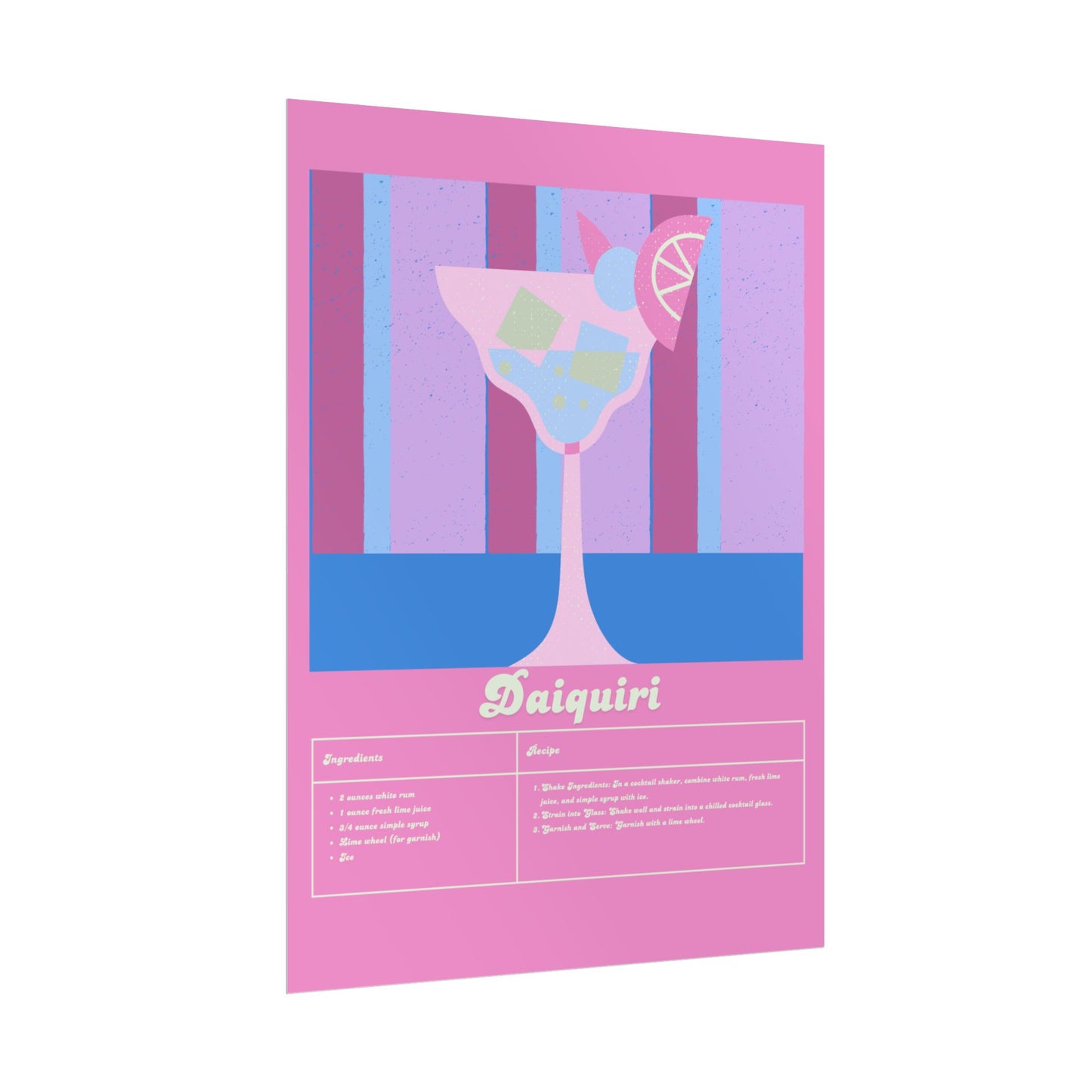 Daiquiri Illustration Vertical Poster LARGE EU