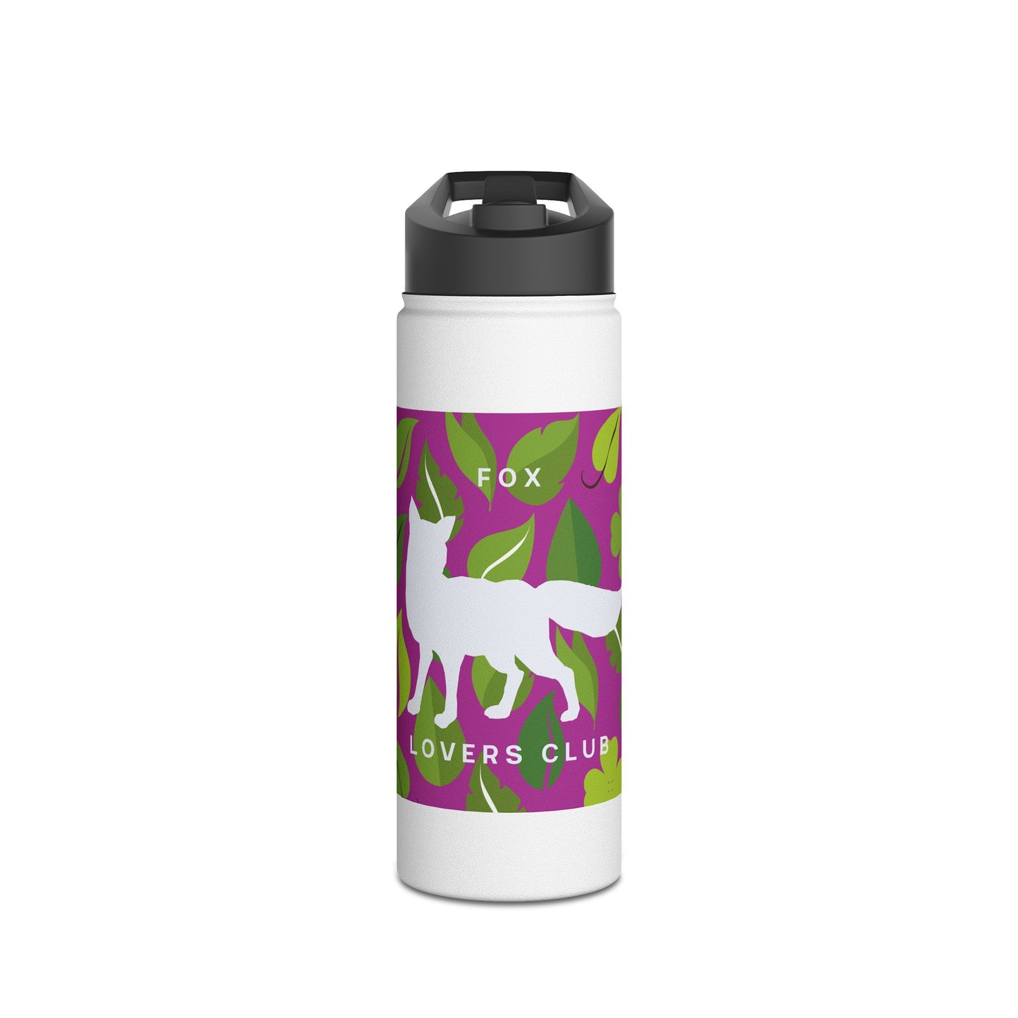 Fox Lovers Club Stainless Steel Water Bottle, Standard Lid