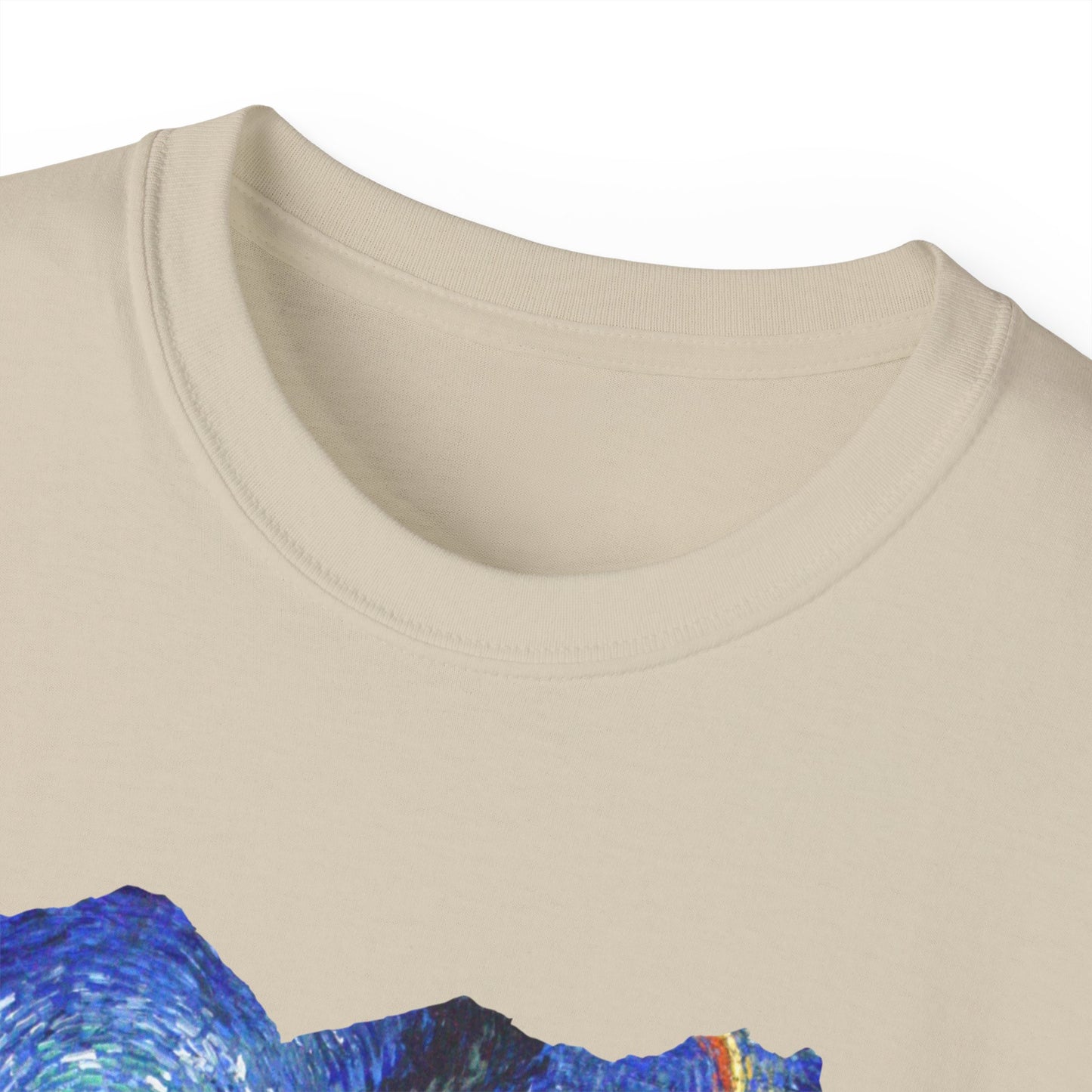 Ripped Vincent Van Gogh, Road with Cypresses and Star  1890 Ultra Cotton Tee