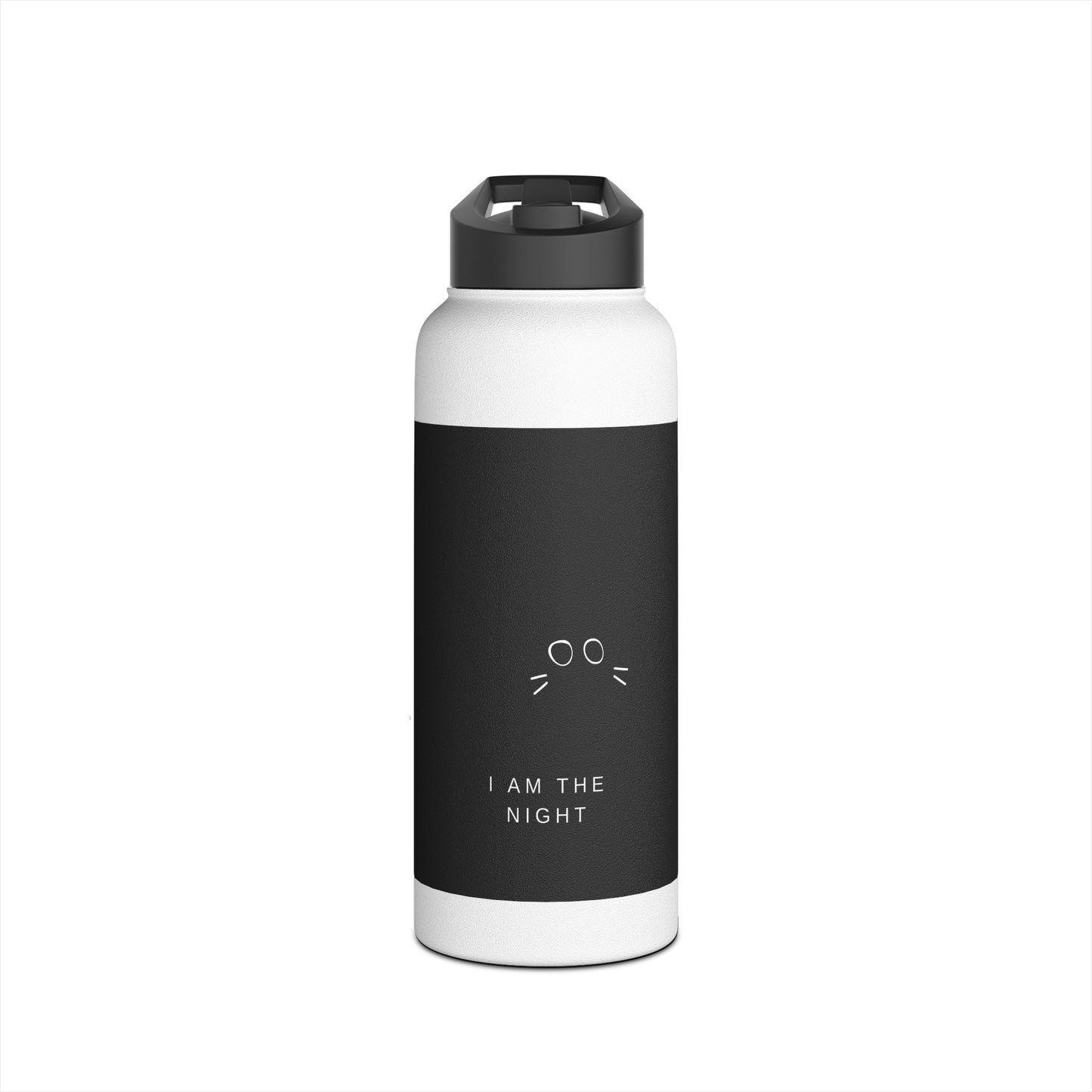 Black Cat Stainless Steel Water Bottle, Standard Lid