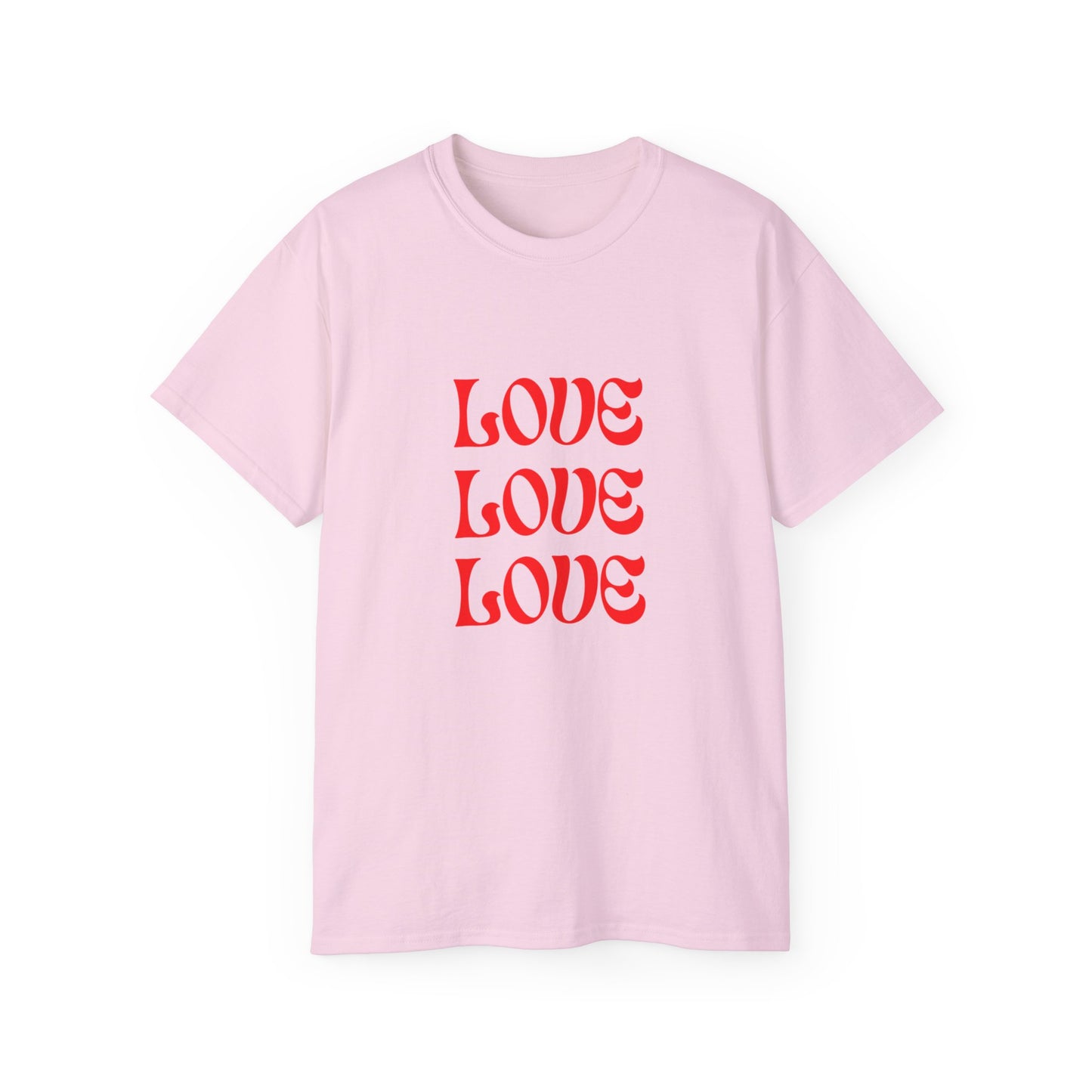 Camiseta unisex de algodón ultra fino Love Love Love