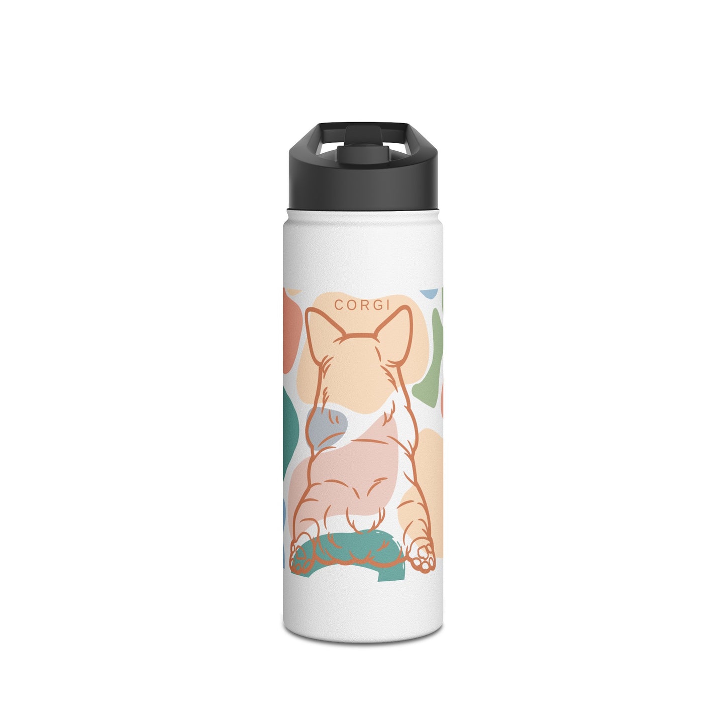 Cute Corgi Rump Stainless Steel Water Bottle, Standard Lid