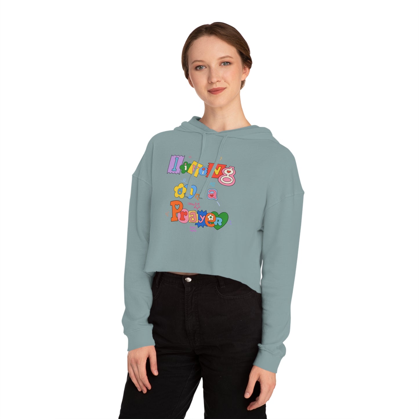 Half Way There Women’s Cropped Hooded Sweatshirt