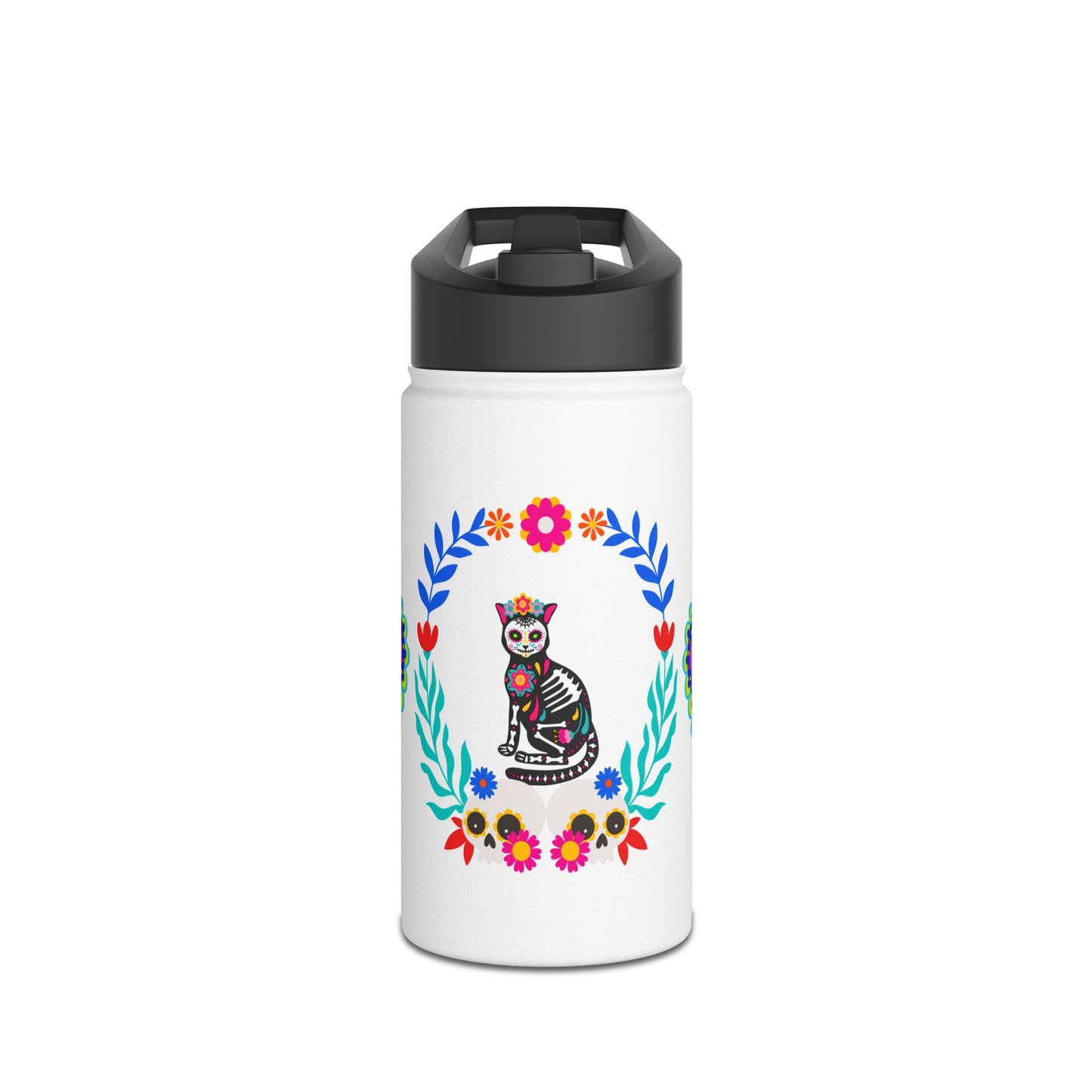 Día De La Kittie Stainless Steel Water Bottle, Standard Lid