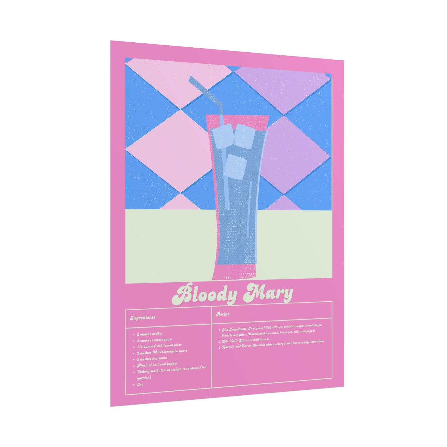 Bloody Mary Illustration Vertical Poster SMALL EU