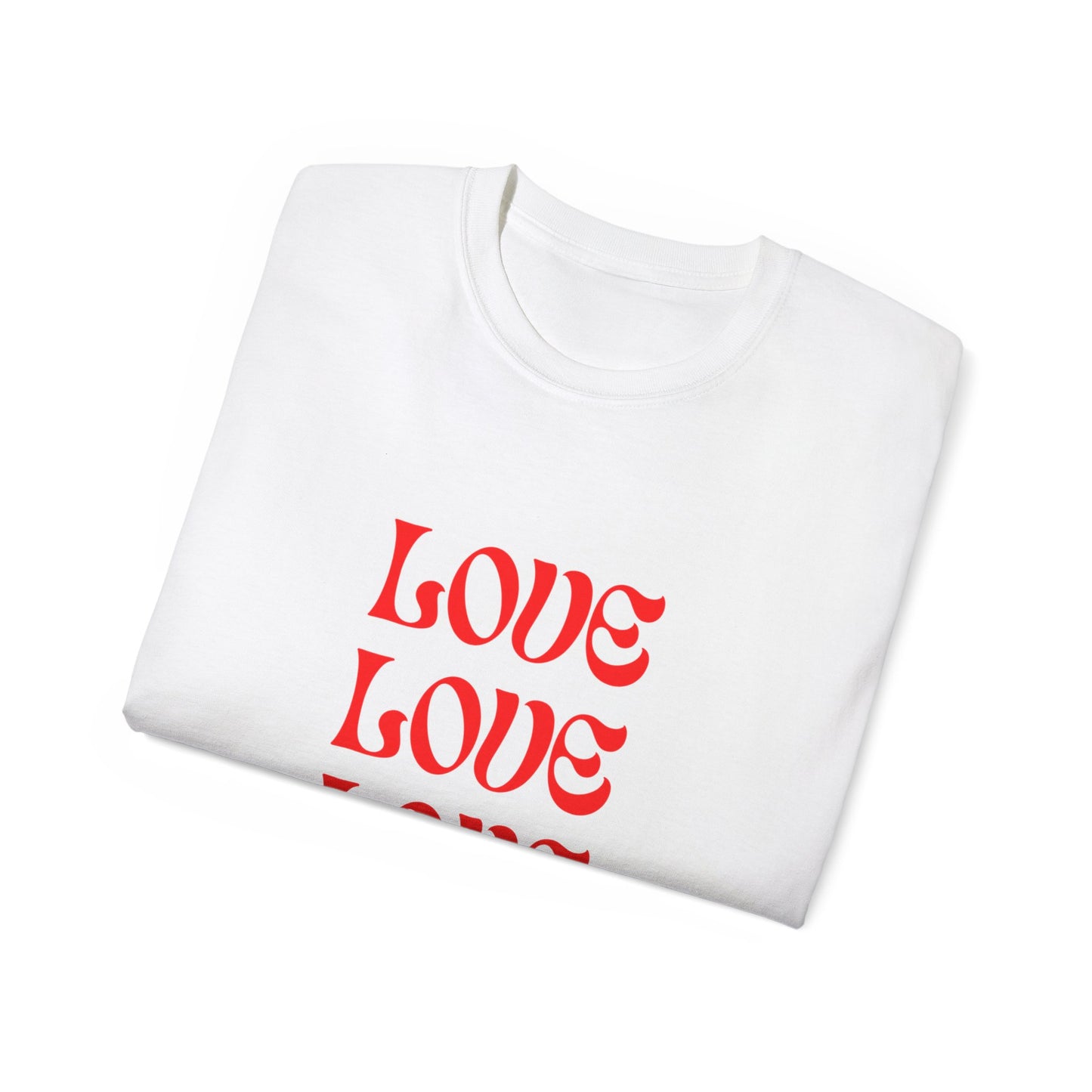 Camiseta unisex de algodón ultra fino Love Love Love