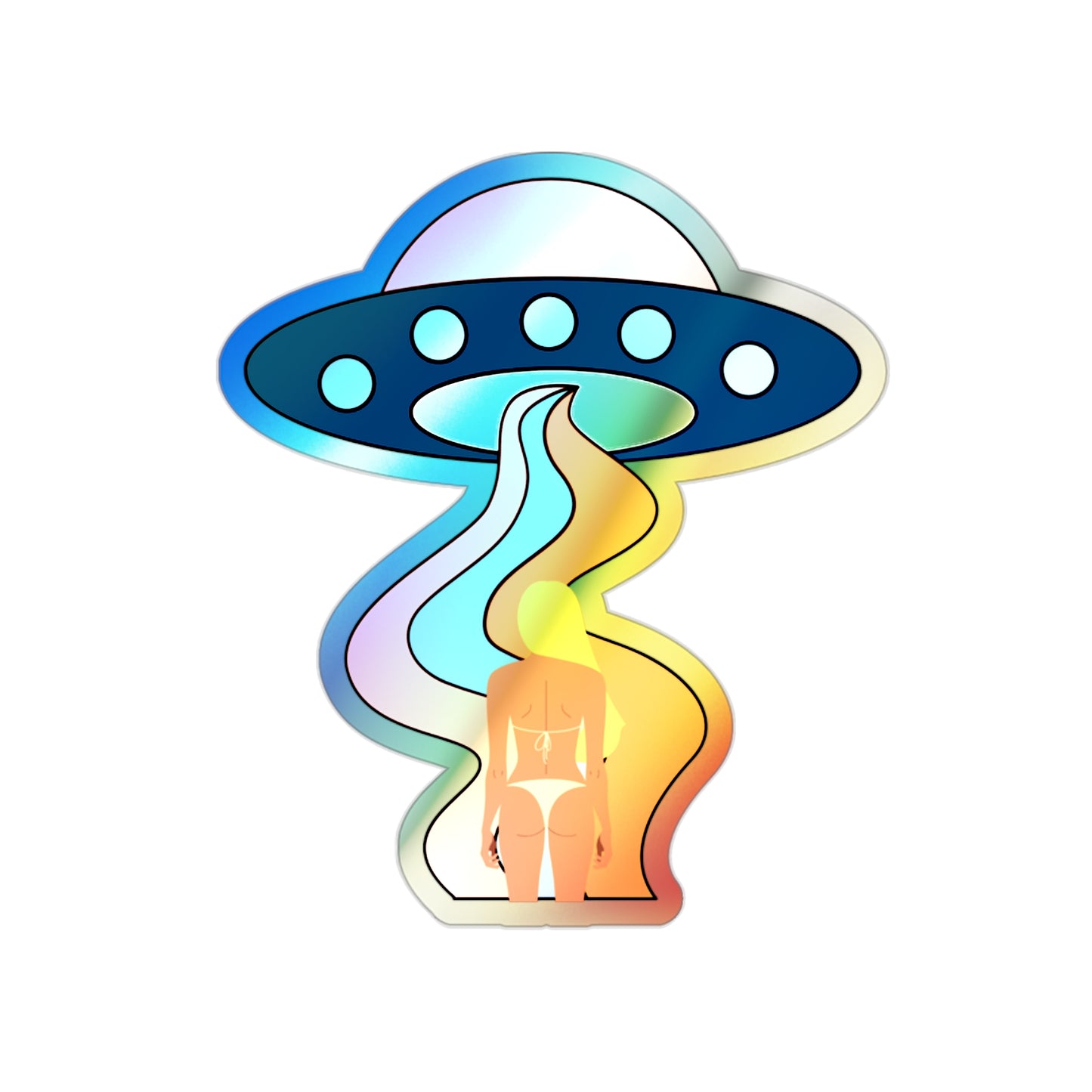 Bikini Abduction Holographic Die-cut Stickers