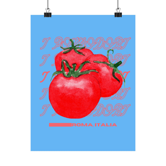 Tomatoes, Rome Italy Illustration Vertical Poster