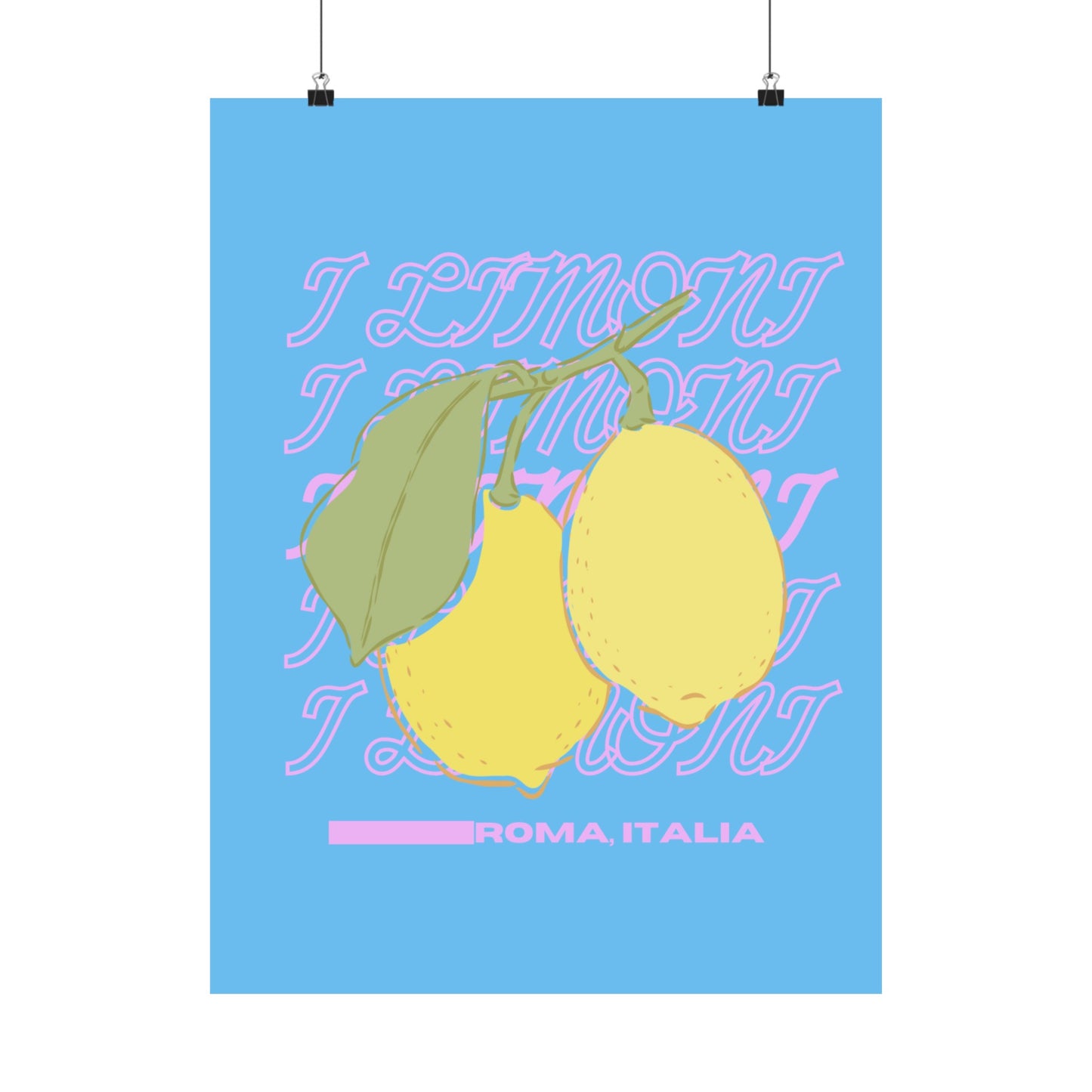 Lemons, Rome Italy Illustration Vertical Poster