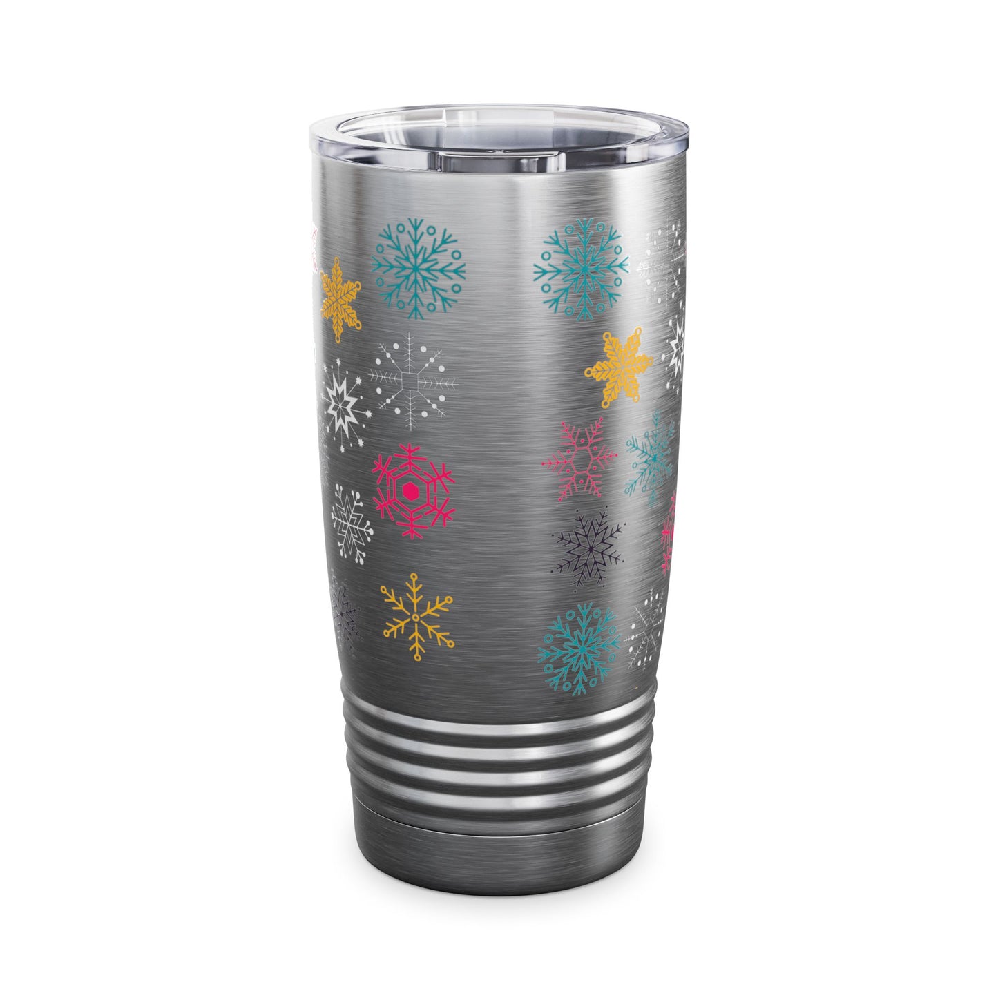 Vaso de cuello redondo con diseño de arcoíris Let it Snow, 20 oz