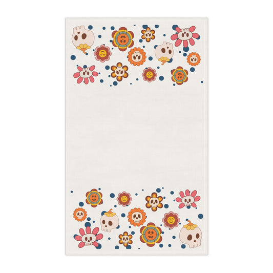 Skull Flowers White Towels cotton