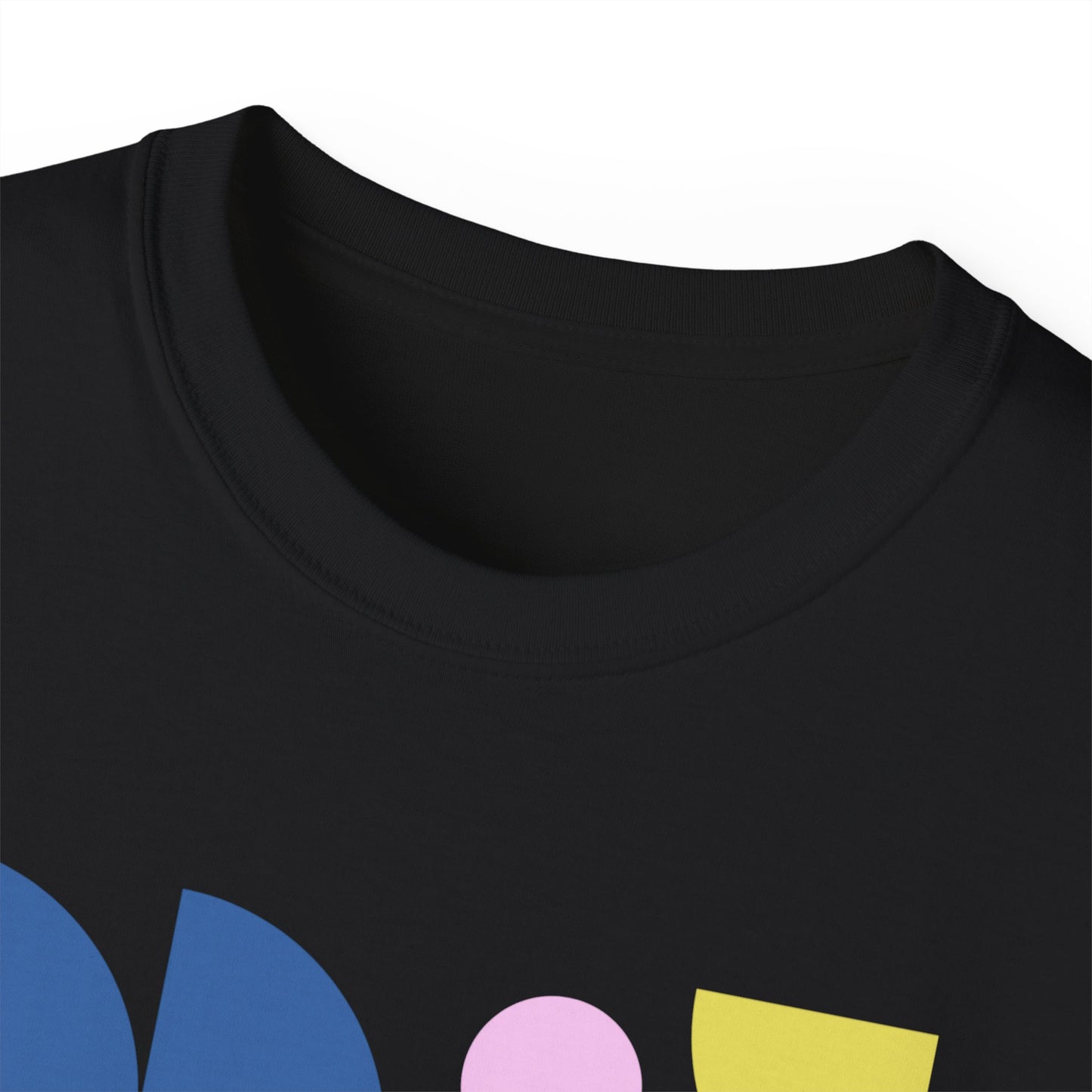 Camiseta de algodón ultra suave con ilustración de formas en colores pastel de la UE