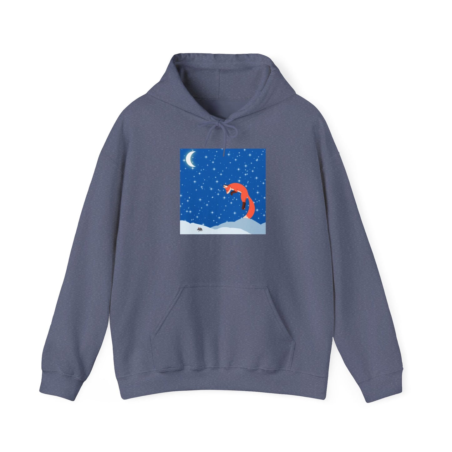 Sudadera unisex con capucha y mezcla pesada Snow Jumping Fox 