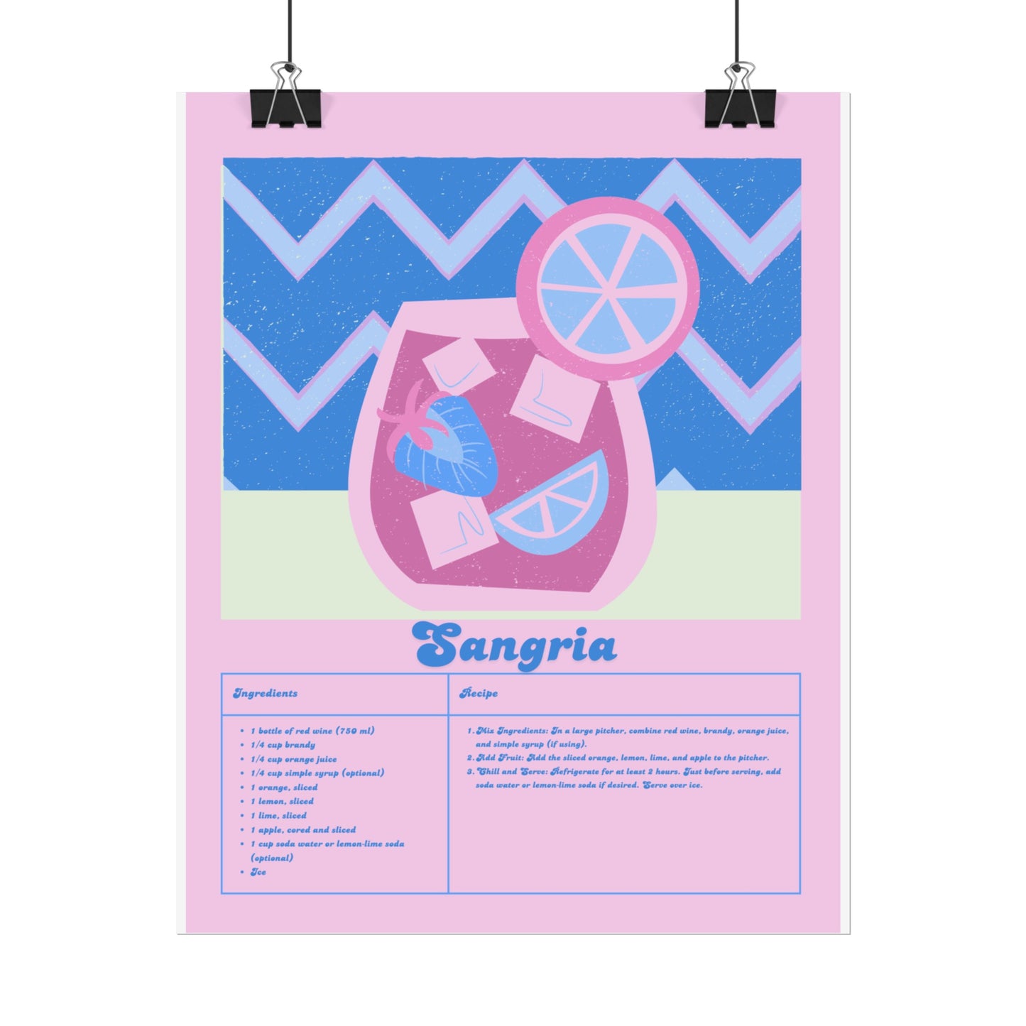 Sangria Illustration Vertical Poster SMALL EU