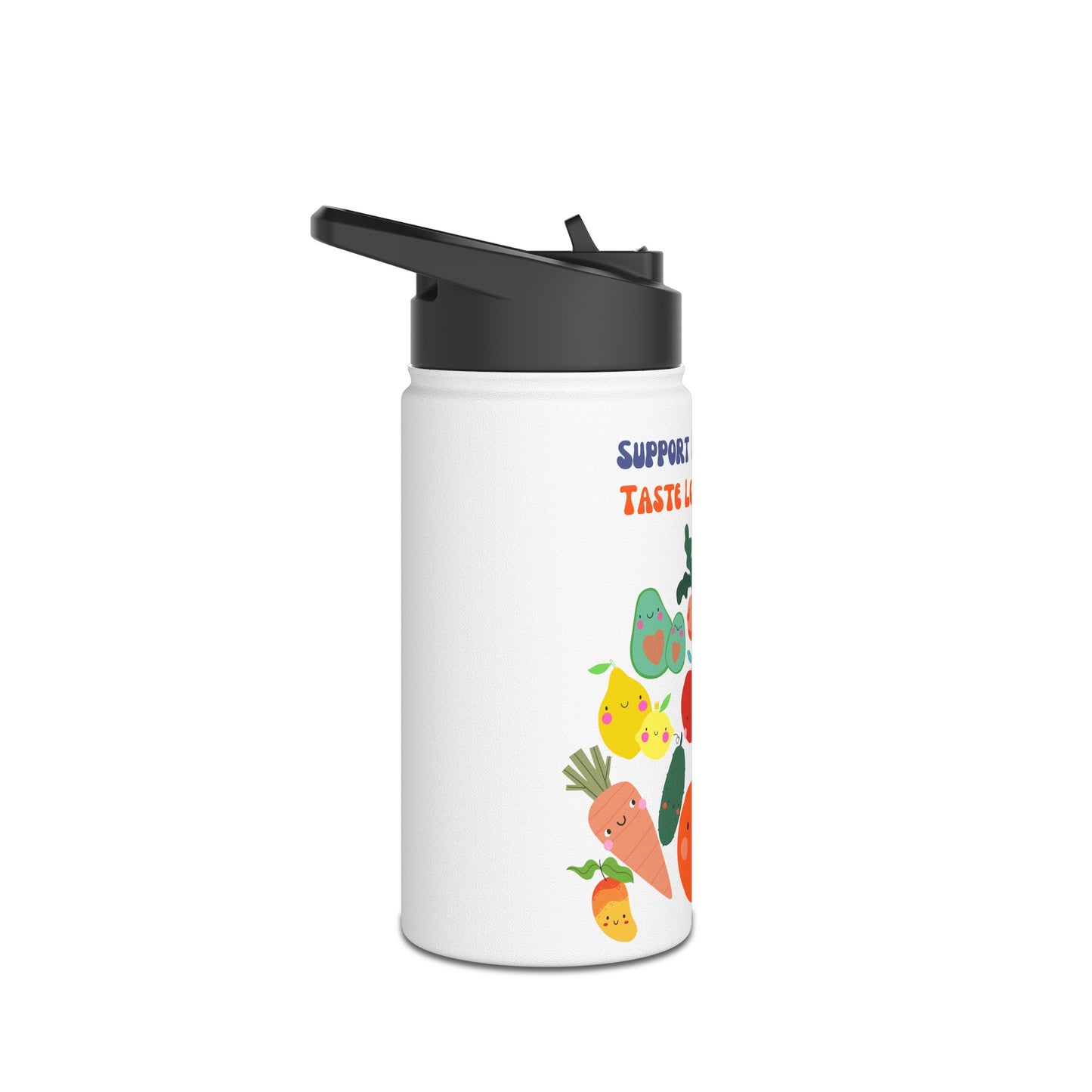 Local Roots, Local Flavors Stainless Steel Water Bottle, Standard Lid