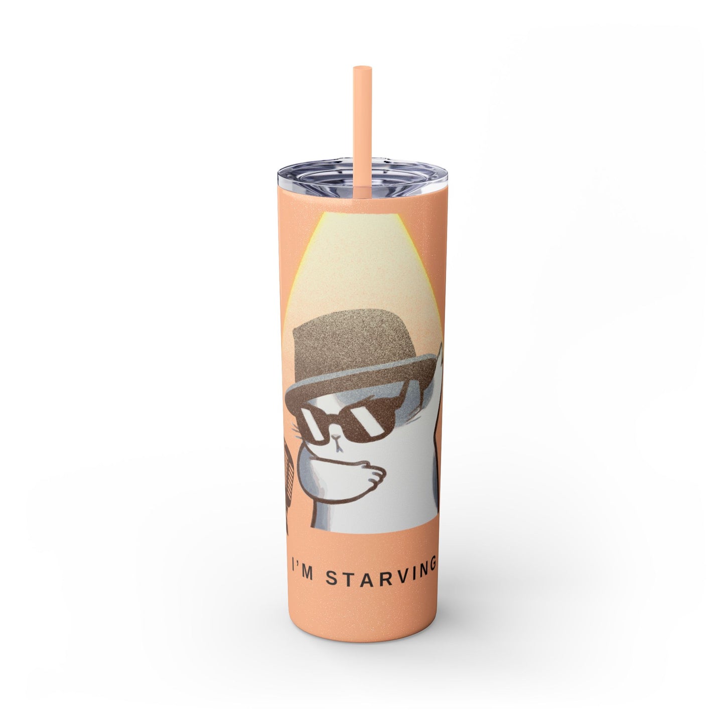 Blues Cat Tumbler with Straw, 20oz