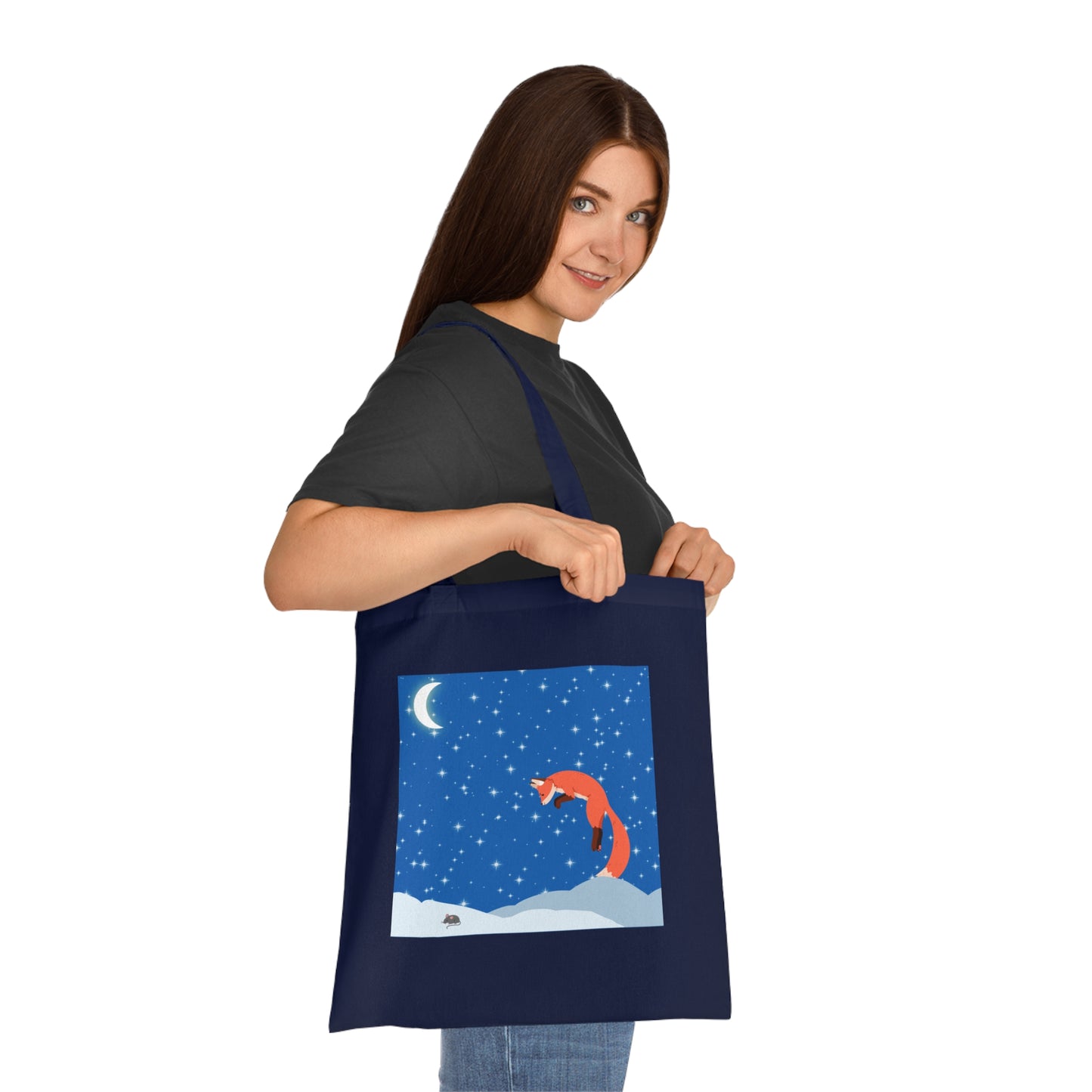 Snow Jumping Fox Tote Bag EU