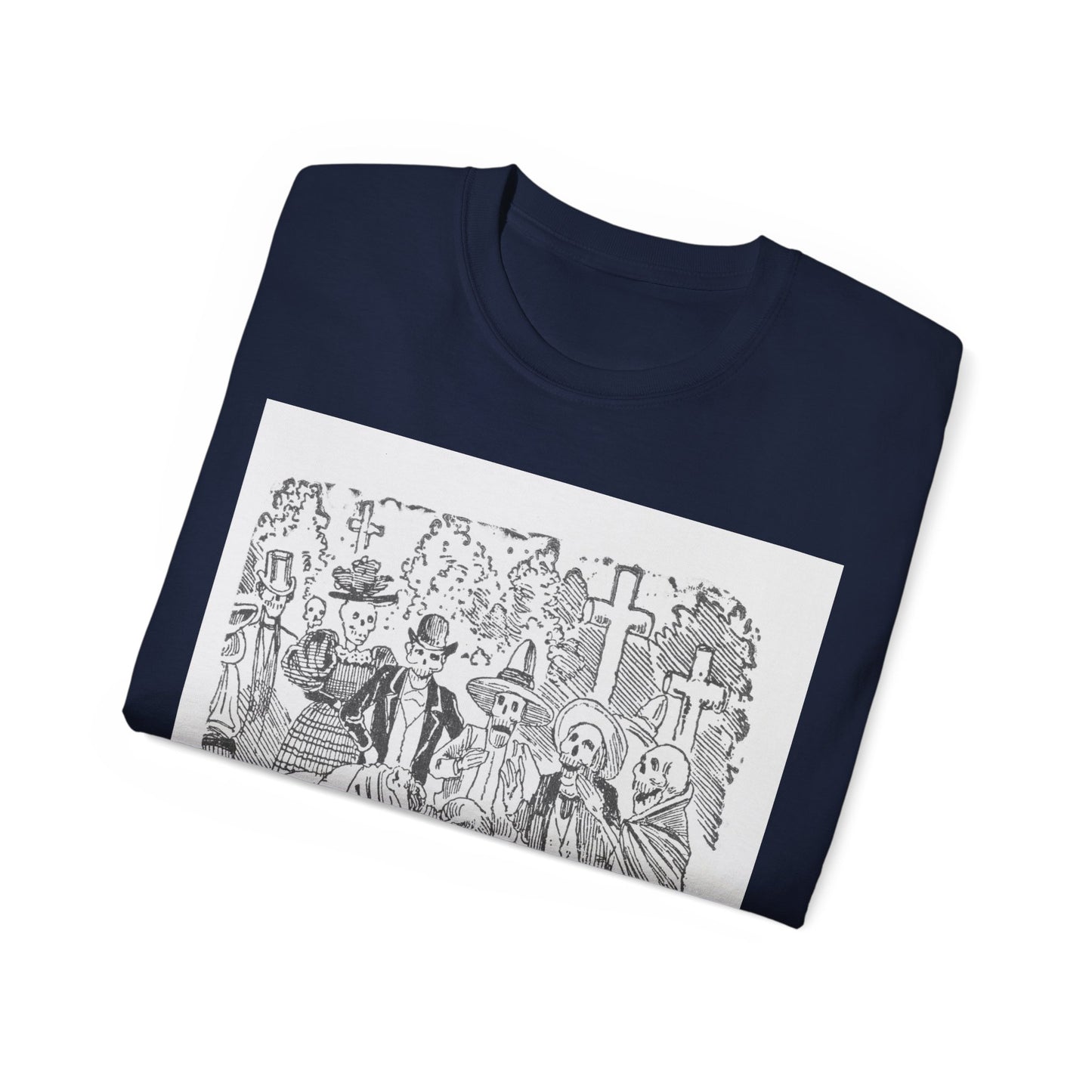 José Guadalupe Posada A Skeleton with a Sheet Crying in a Cemetery 1880-1910 Unisex Ultra Cotton Tee